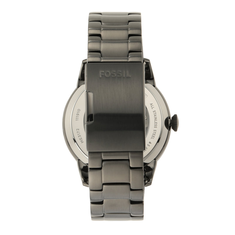 Fossil Townsman 机械黑色表盘和烟熏不锈钢表带 ME3172
