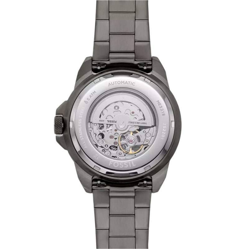 Fossil Bronson 黑色不锈钢表带和表盘男式手表 ME3217