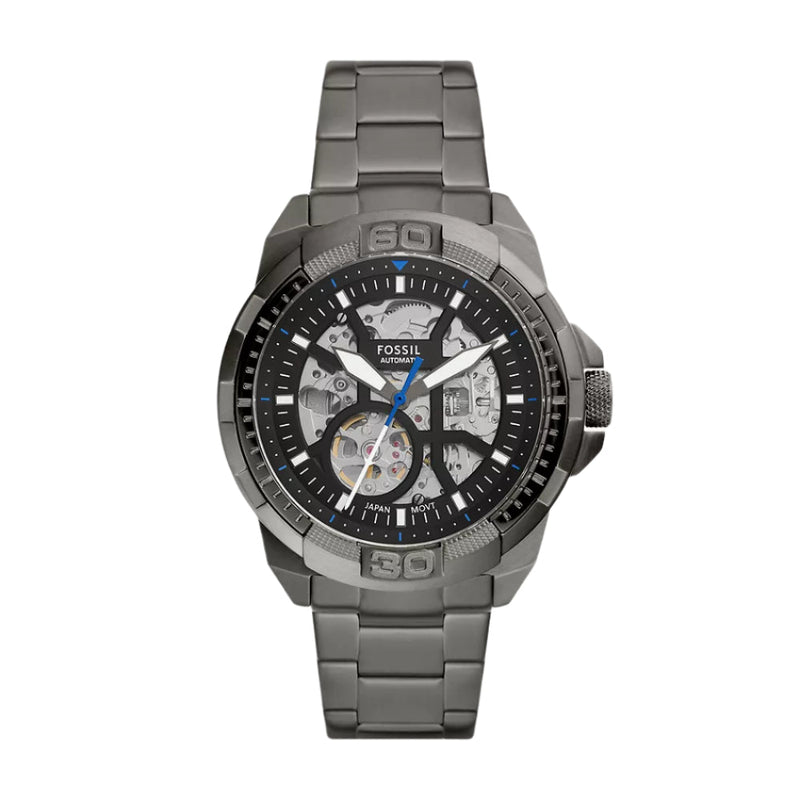 Fossil Bronson 黑色不锈钢表带和表盘男式手表 ME3217