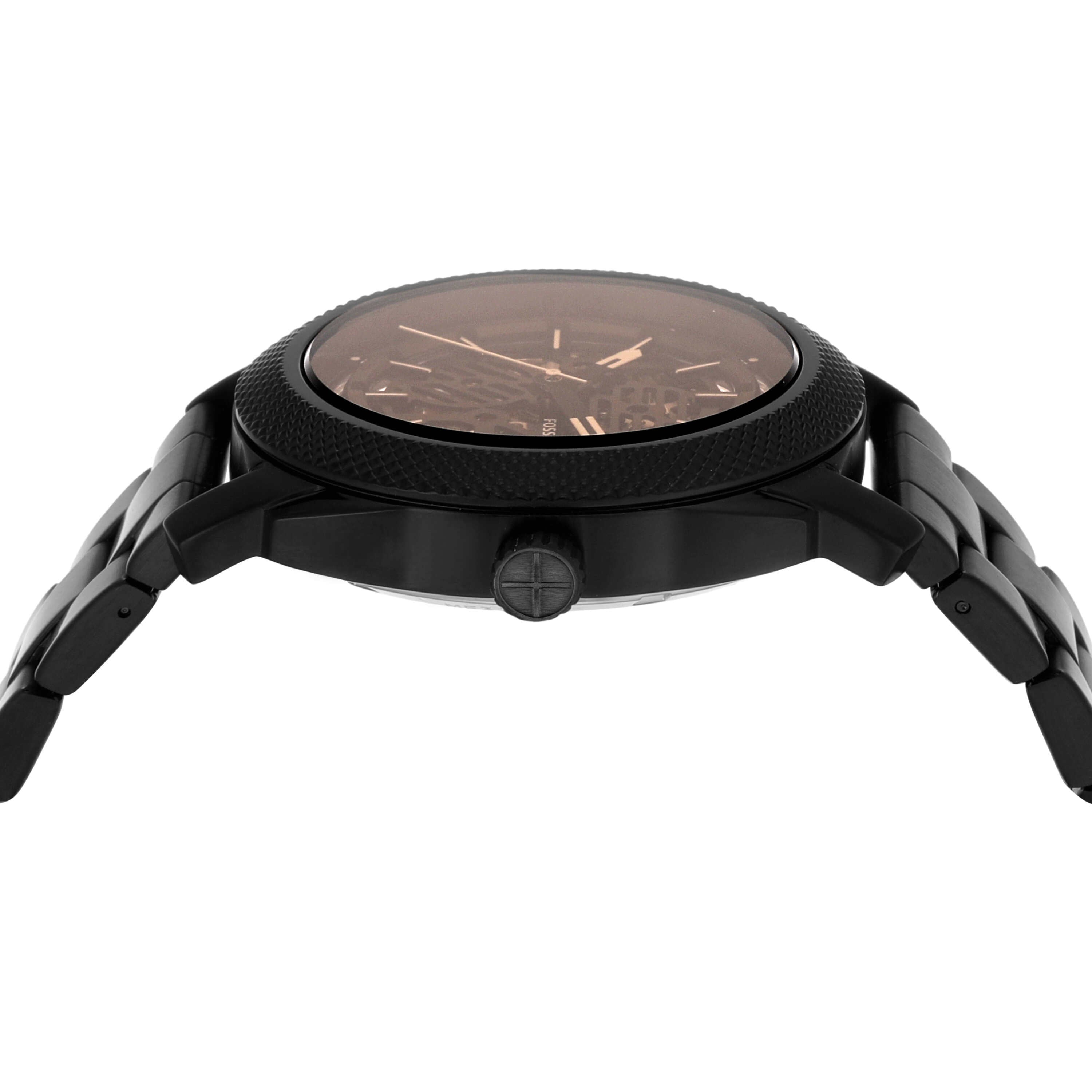 Fossil Machine Brown Dial Black Stainless Steel Watch ME3253