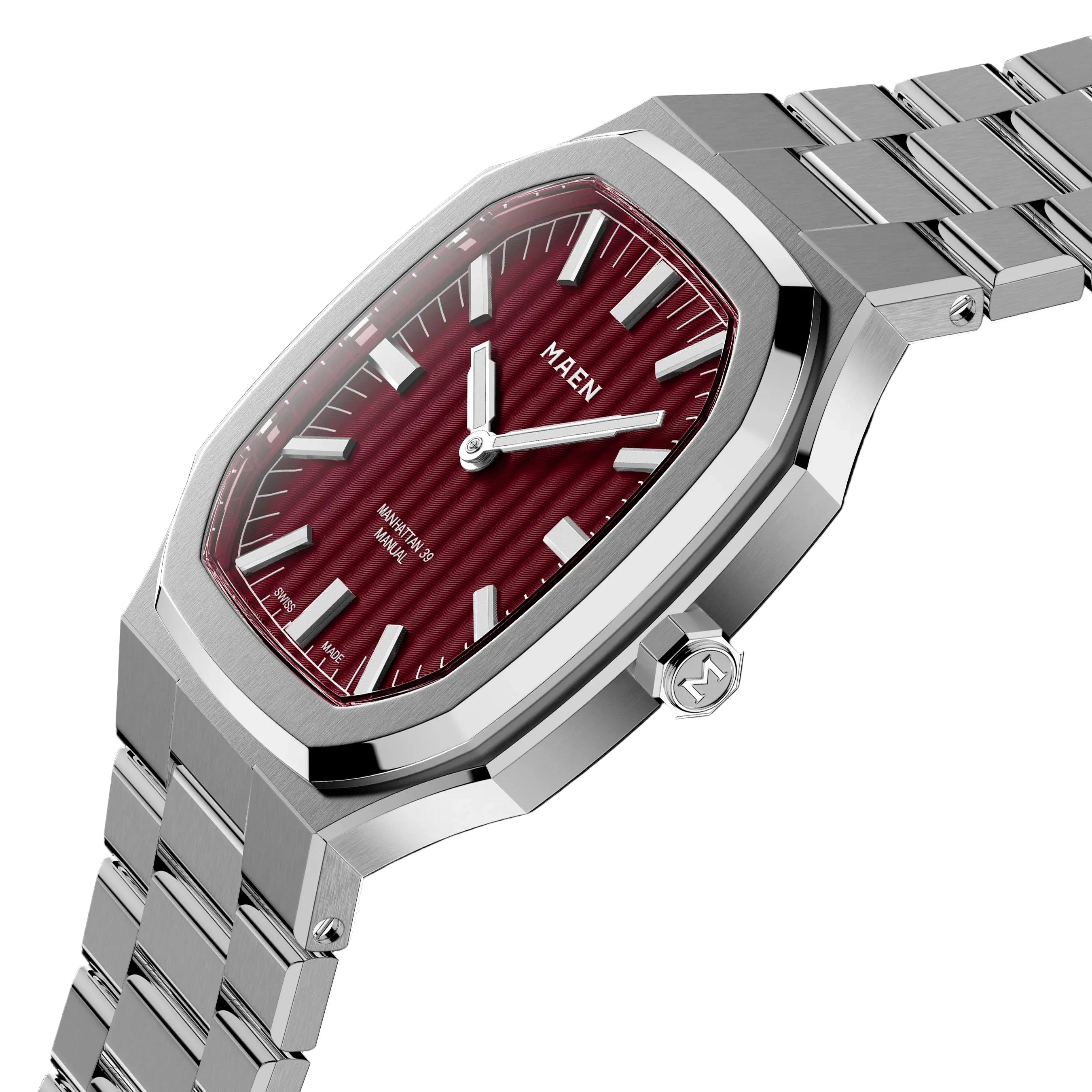 MAEN M4.1.4 Manhattan Garnet Red 39 Ultra-Thin No Date Watch