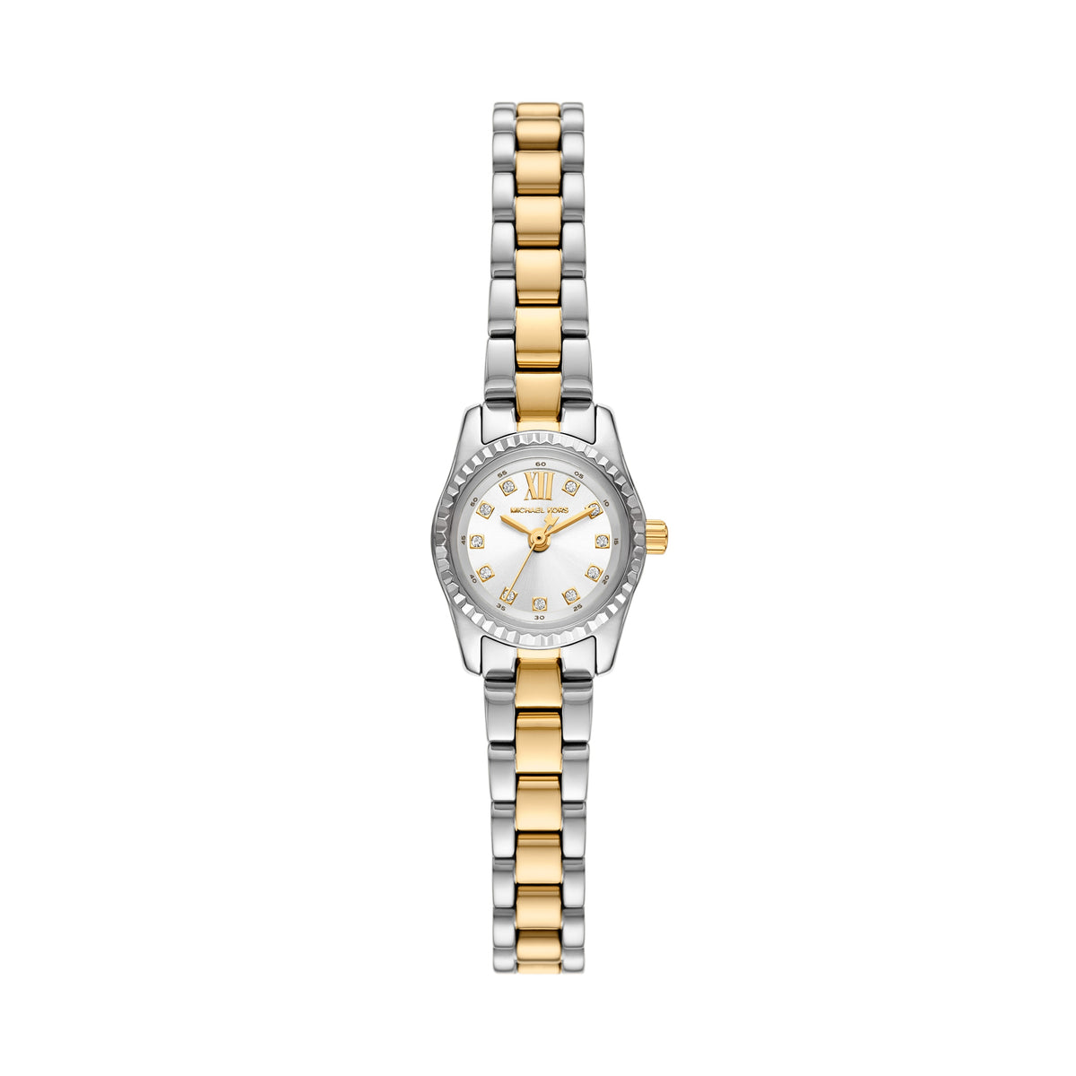 Michael Kors Micro Lexington Pave Two Tone Stainless Steel Watch MK4903