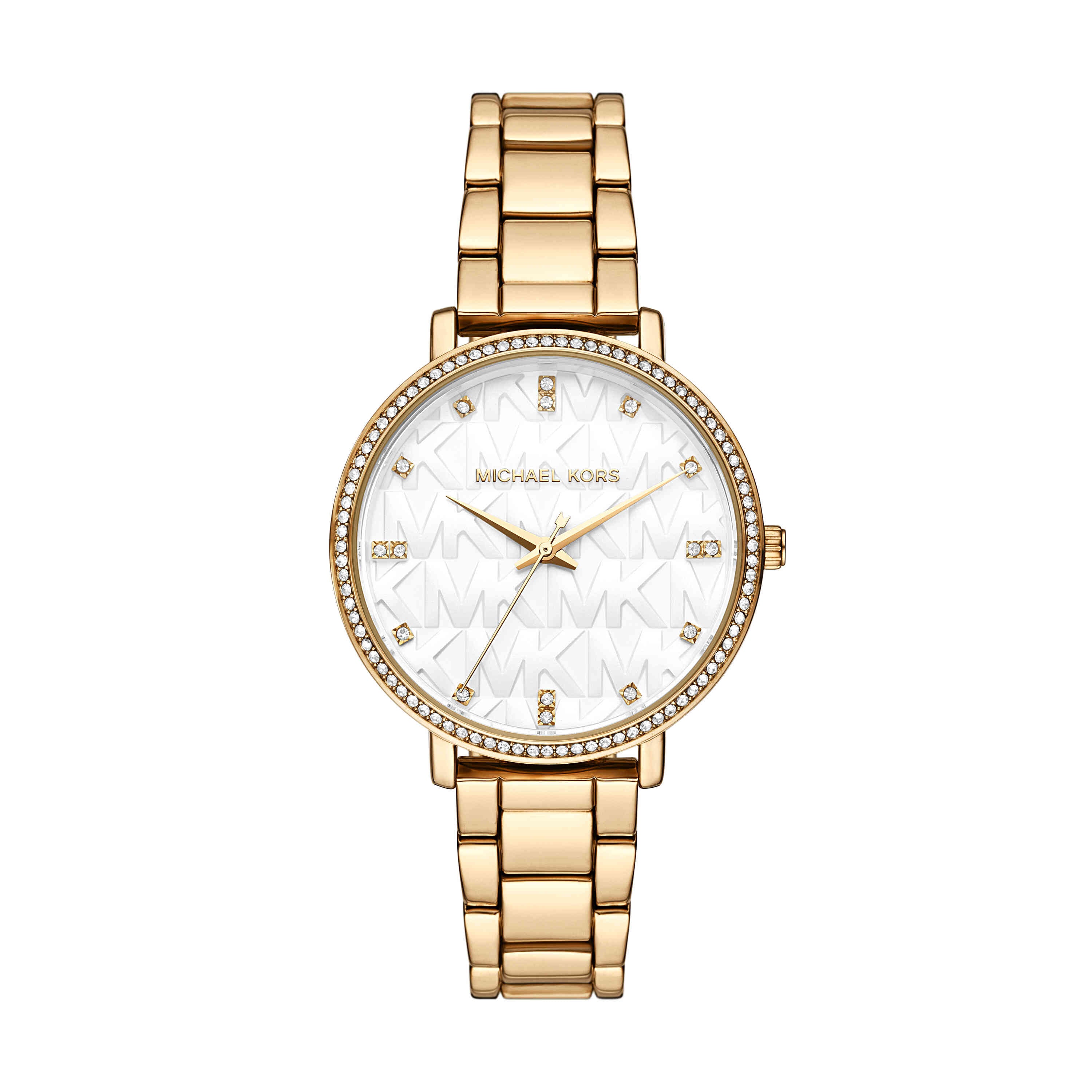 Michael Kors Pyper White Dial Gold Stainless Steel Watch MK4919