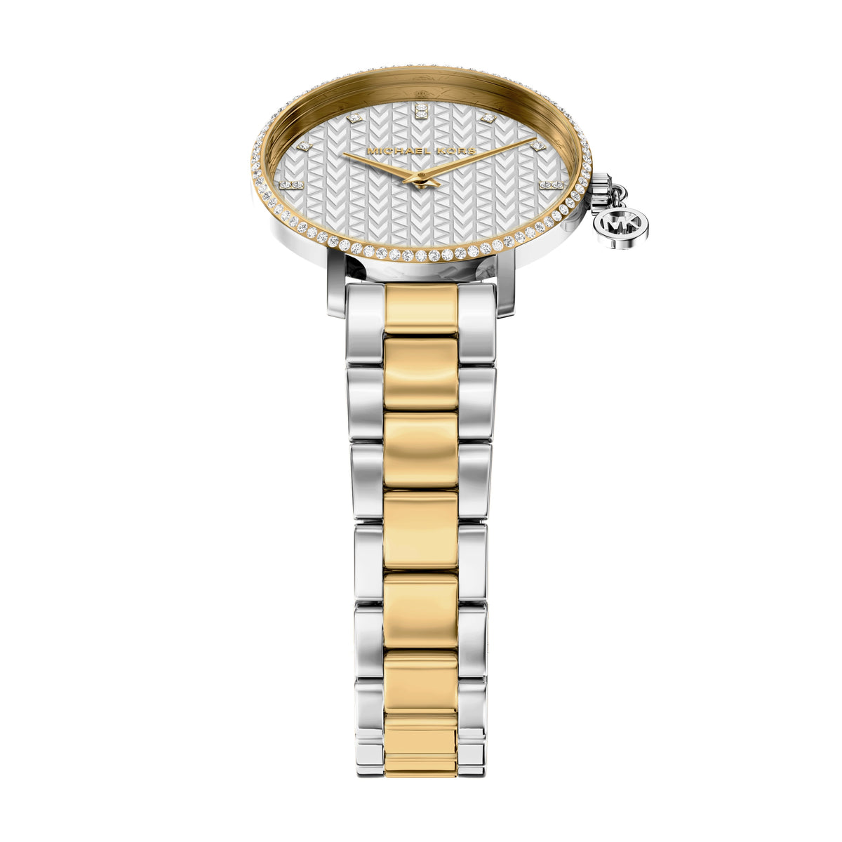 Michael Kors Mini Pyper Pave Two Tone Stainless Steel Watch MK7574