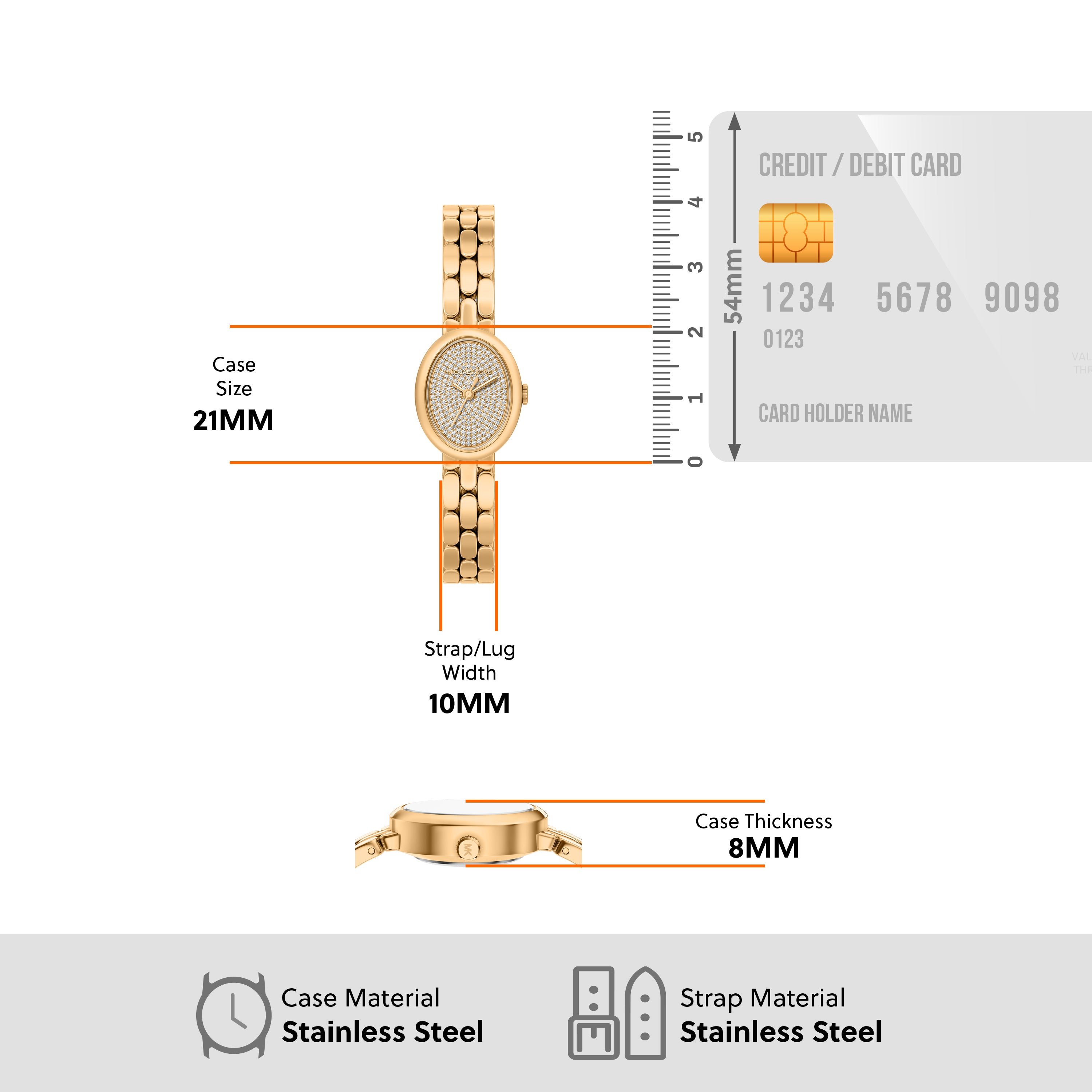 Michael Kors Maude Silver Dial Gold Stainless Steel Watch MK7596SET