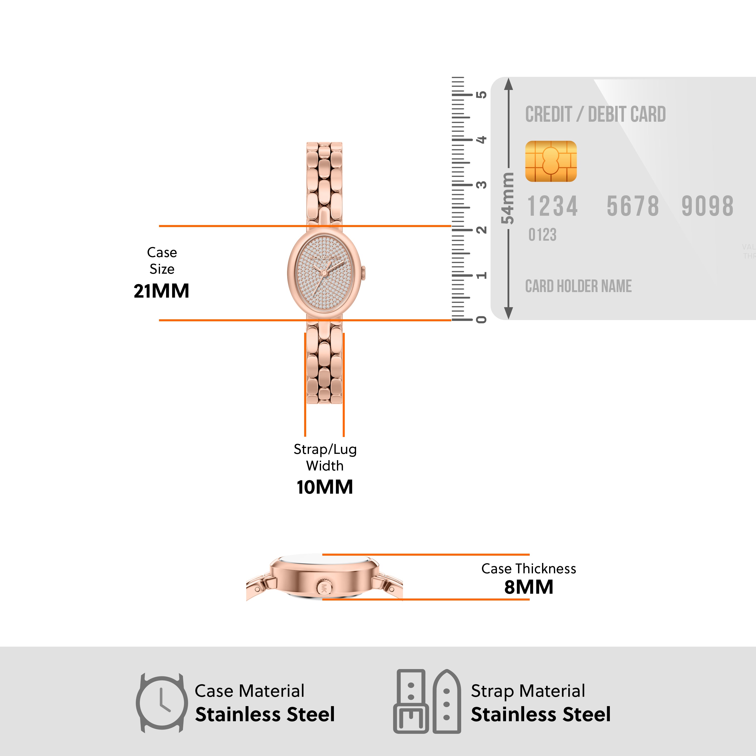 Michael Kors Maude Silver Dial Rose Gold Stainless Steel Watch MK7598SET