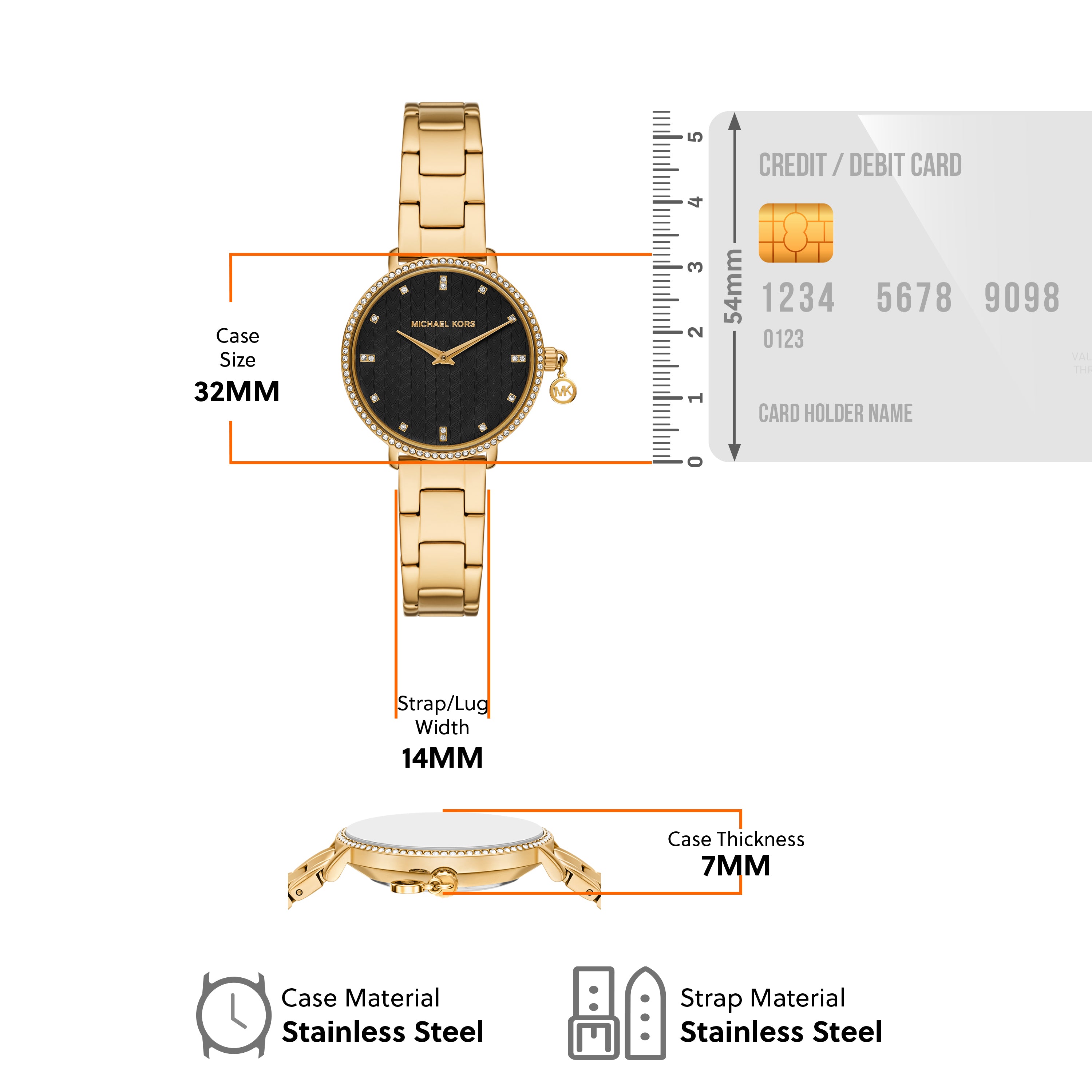 Michael Kors Pyper Gold-Tone Black Women's Watch MK7616