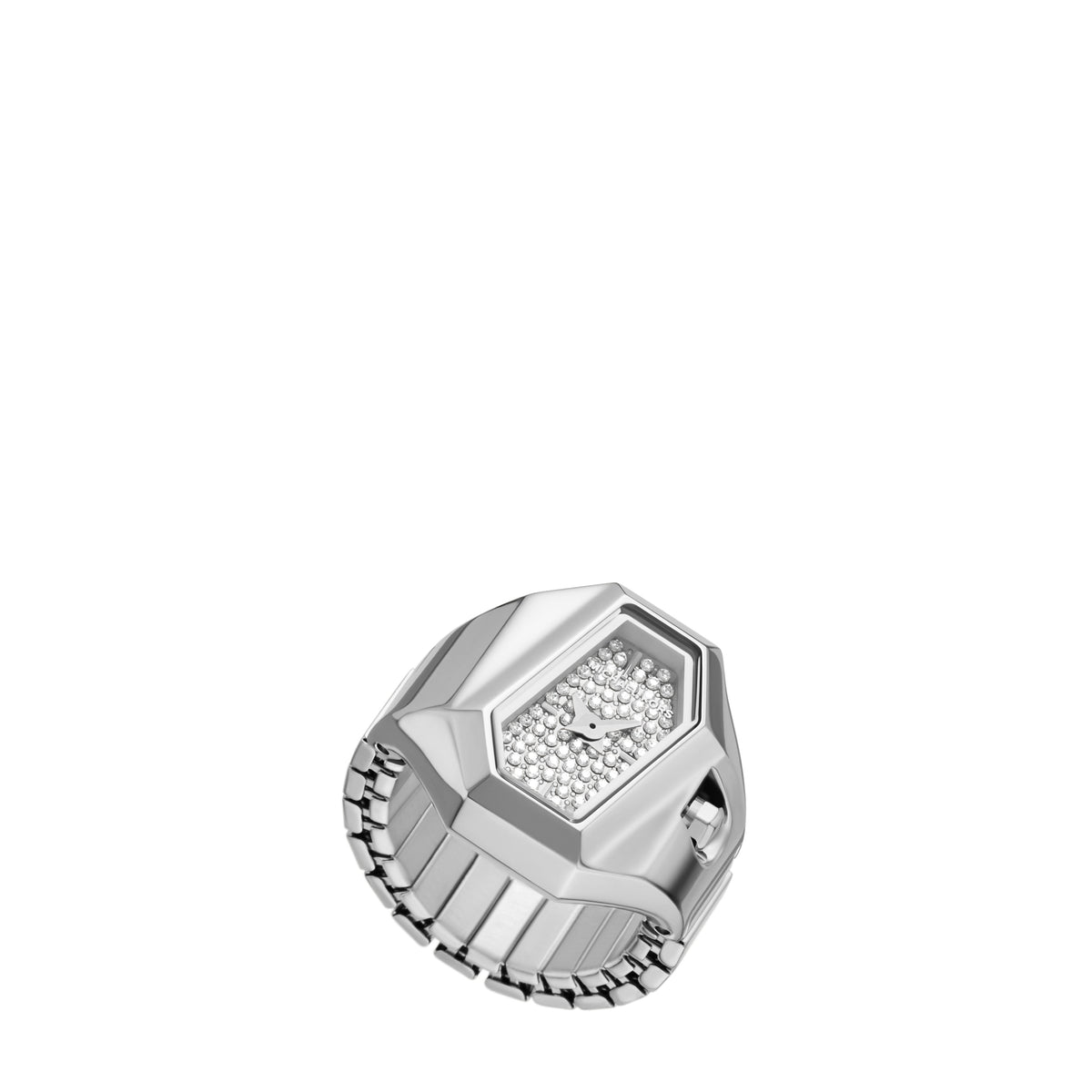 Michael Kors Suri Pave Silver Stainless Steel Ring Watch MK7642
