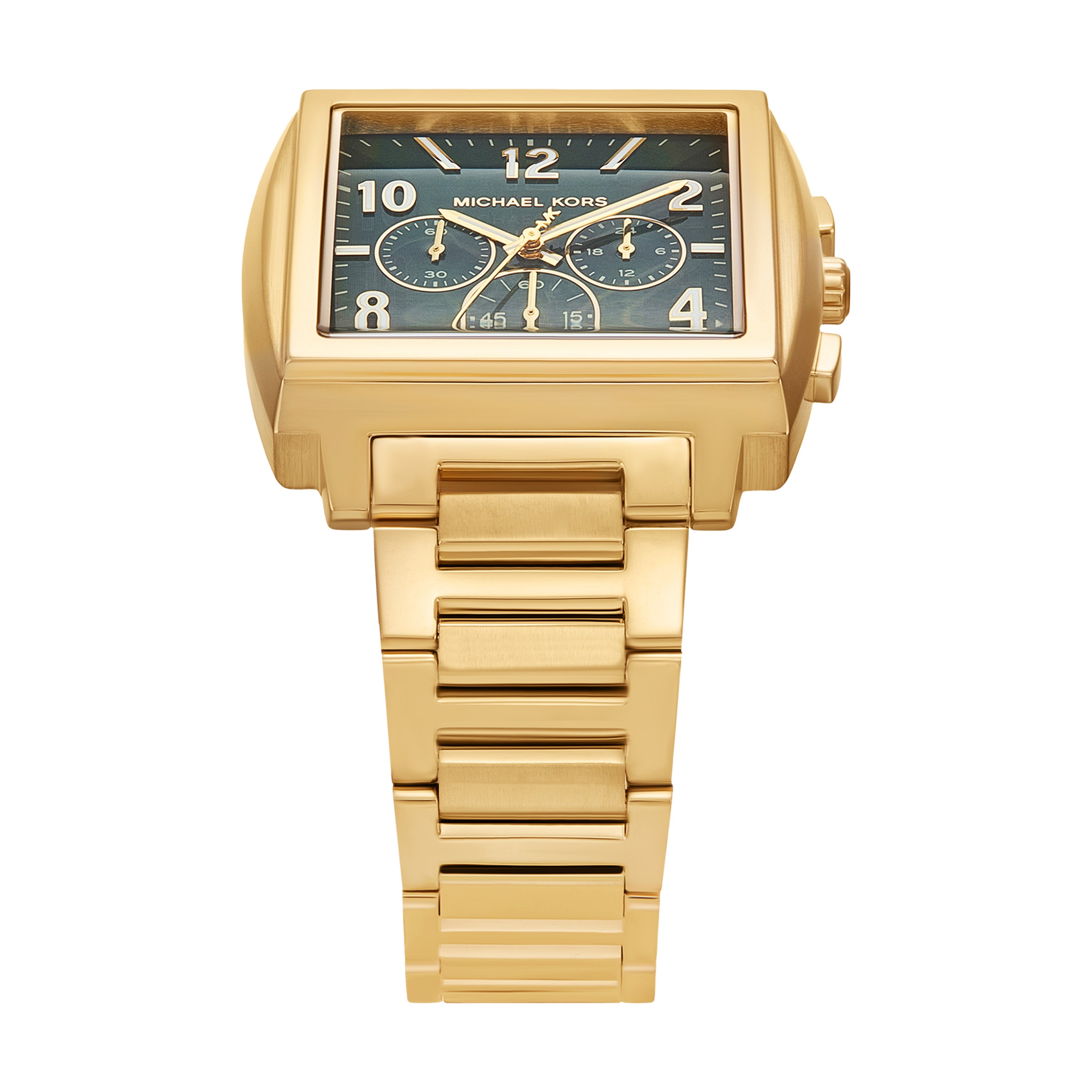 Michael Kors Rhys Green Dial Gold Stainless Steel Watch MK9229