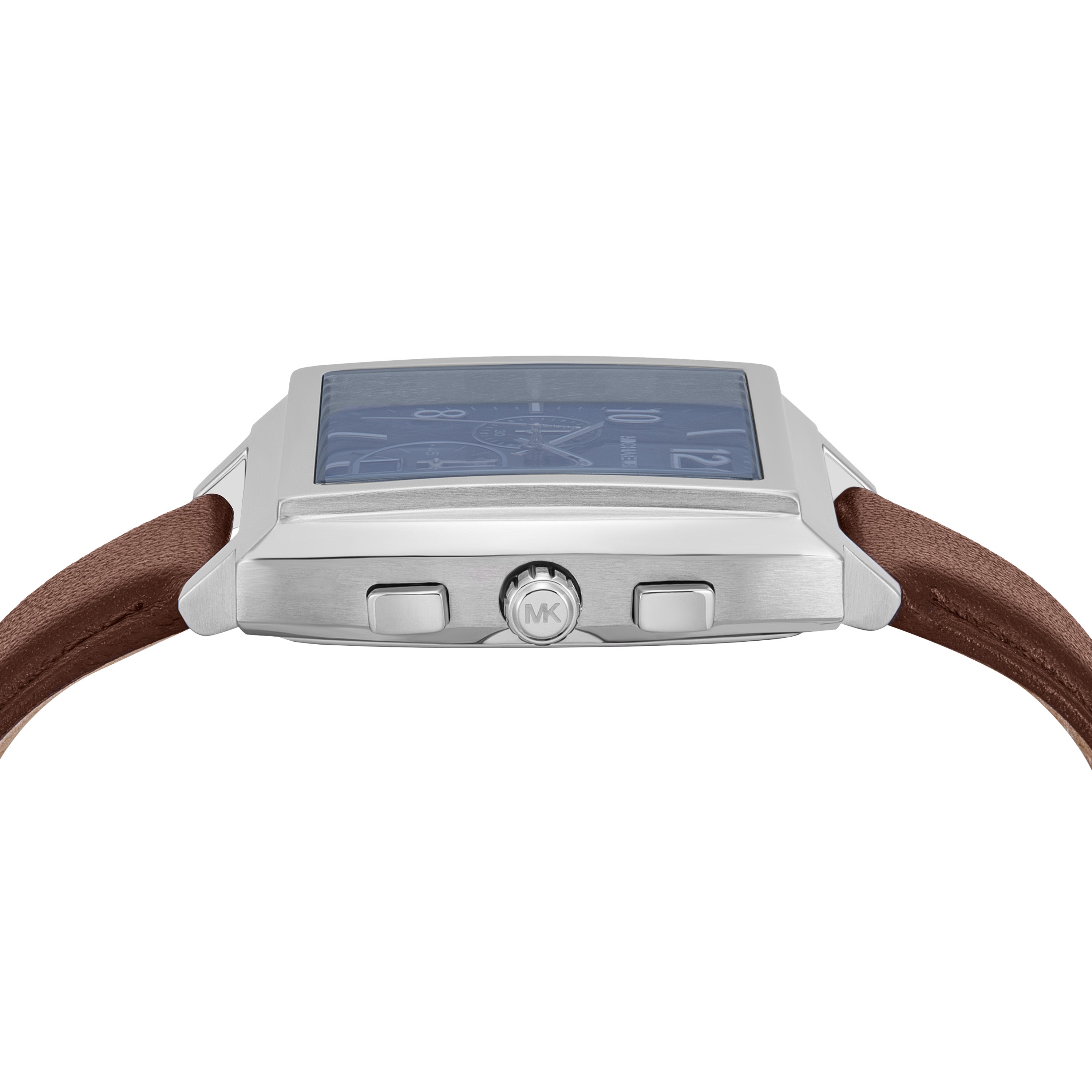Michael Kors Rhys Blue Dial Brown Leather Strap Watch MK9231