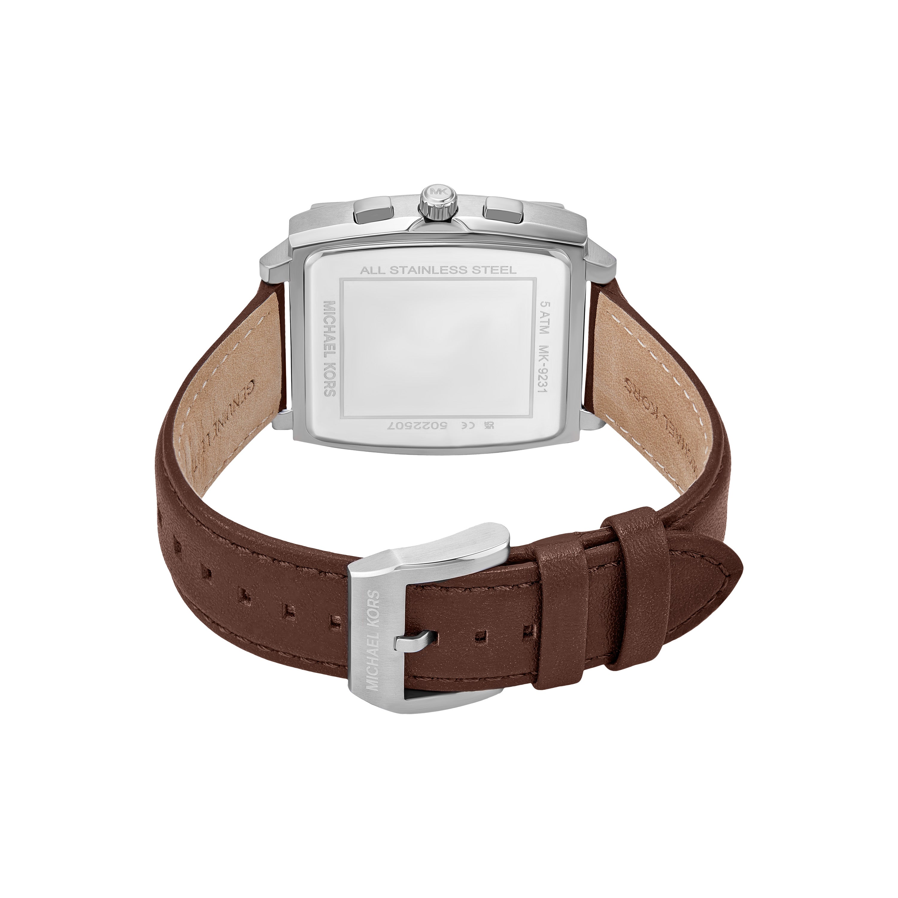 Michael Kors Rhys Blue Dial Brown Leather Strap Watch MK9231