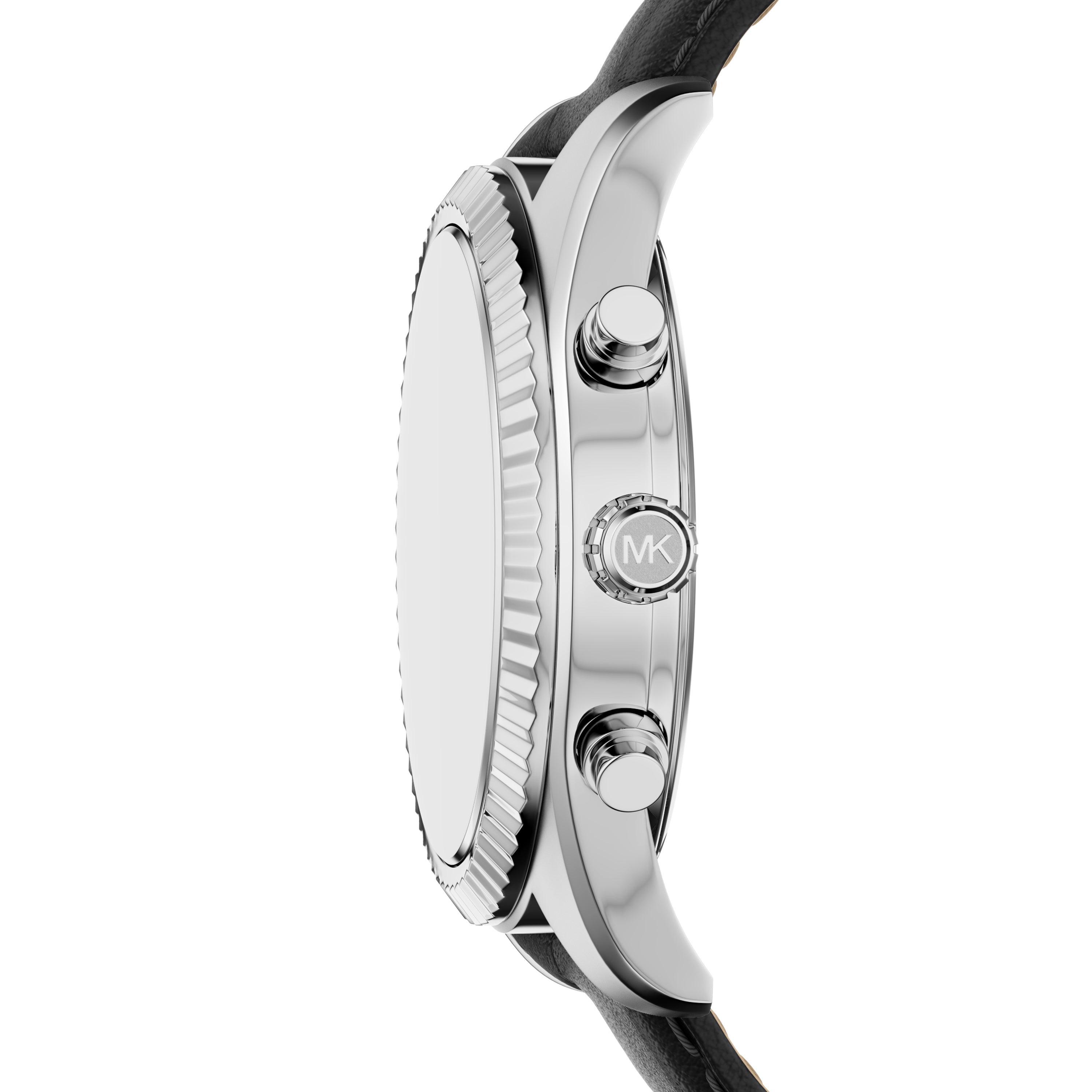 Michael Kors Lexington Black Dial Black Leather Band Watch MK9256