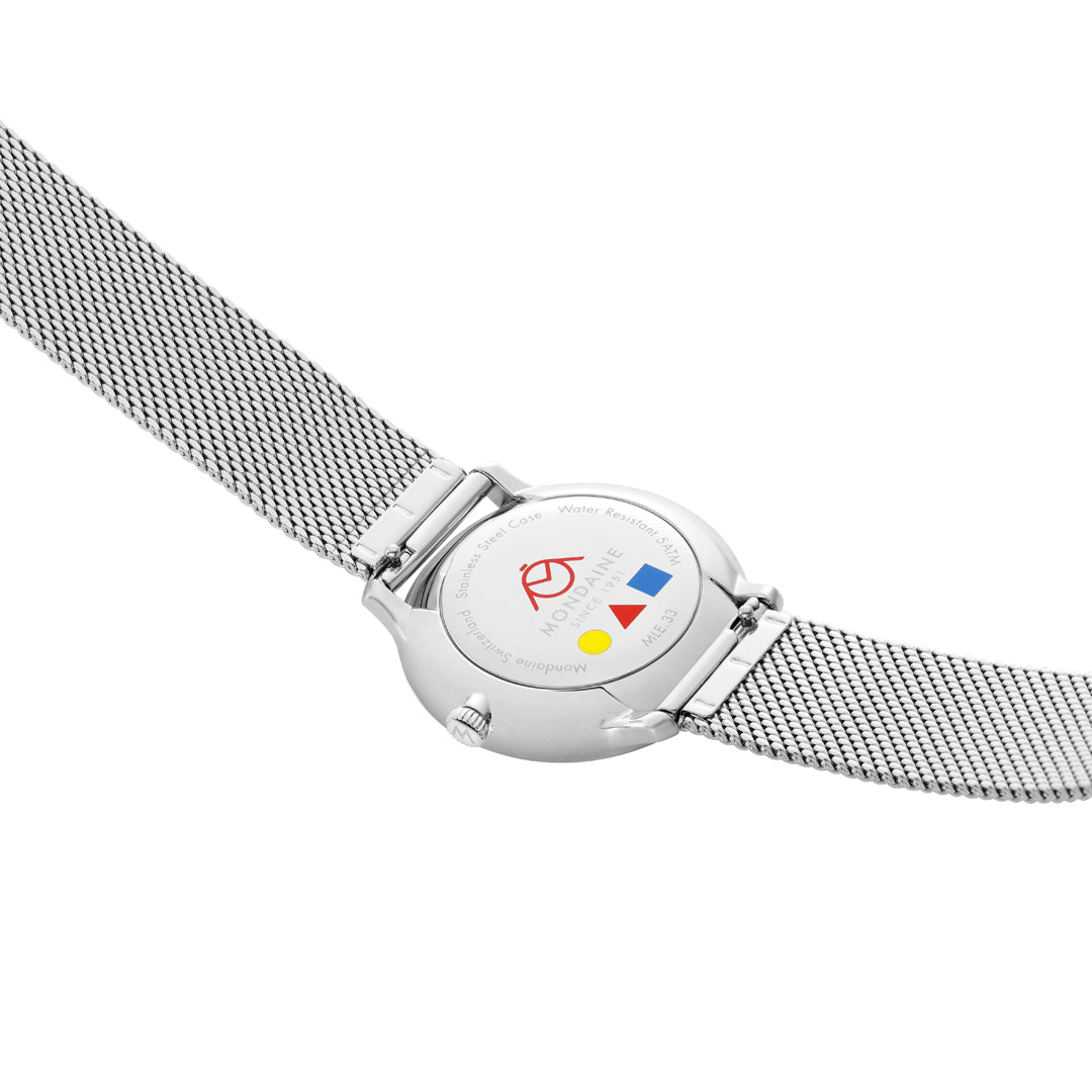 Mondaine Doppio Bauhaus Stainless Steel 33mm Watch - MLE.33112.SM