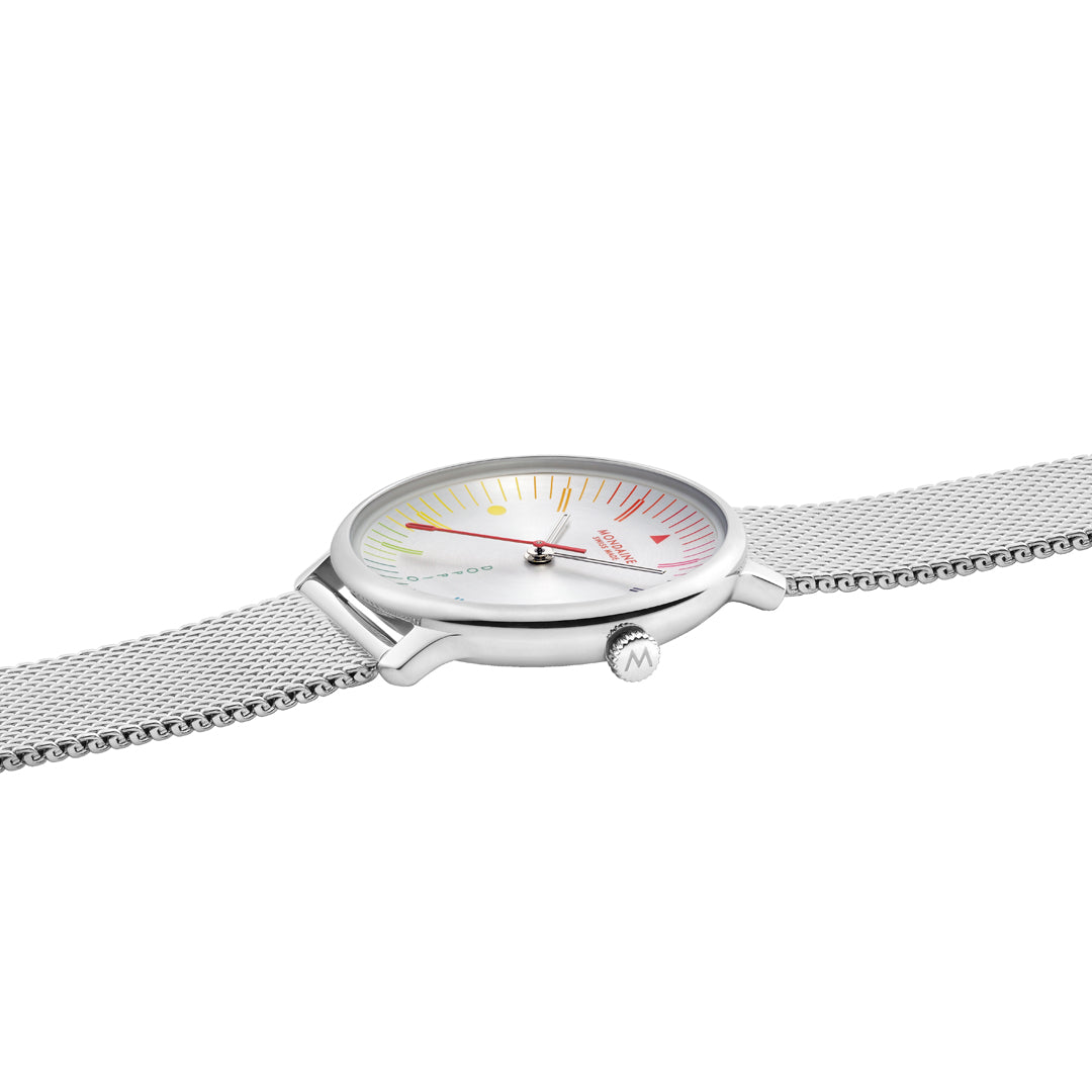 Mondaine Doppio Bauhaus Stainless Steel 33mm Watch - MLE.33112.SM