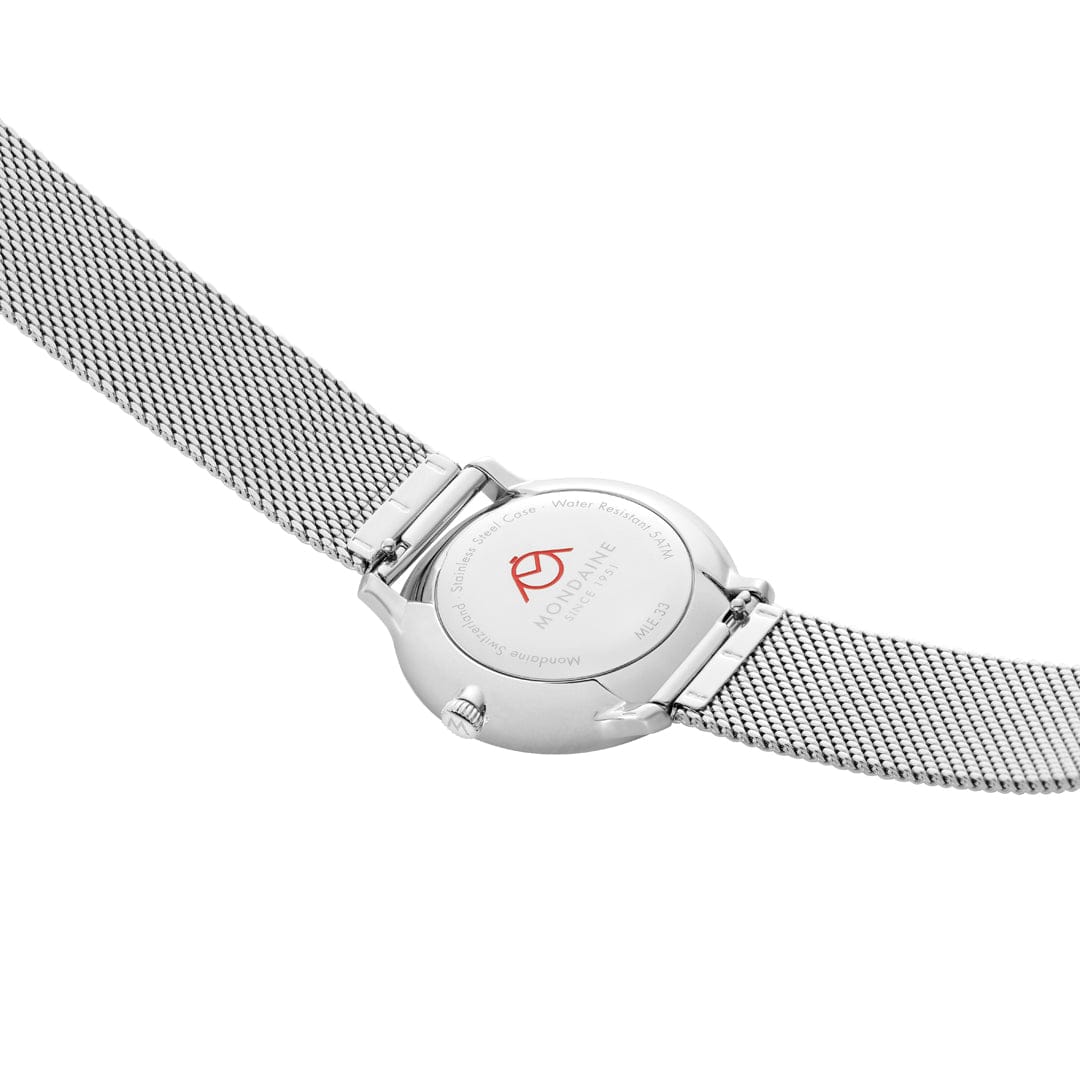 Mondaine Doppio Rose Stainless Steel 33mm Watch MLE.33150.SM