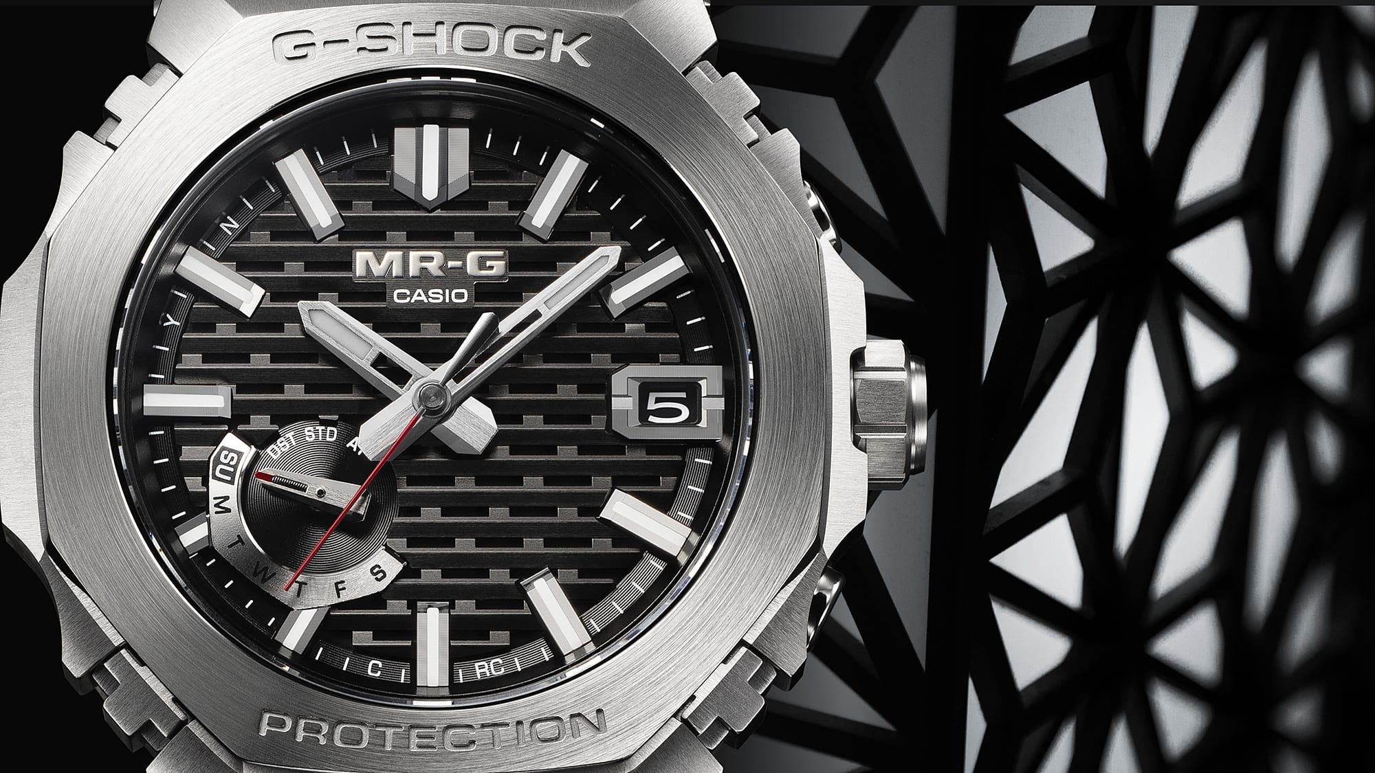 G-Shock MR-G Black Dial Silver Stainless Steel Watch MRGB2100D-1A
