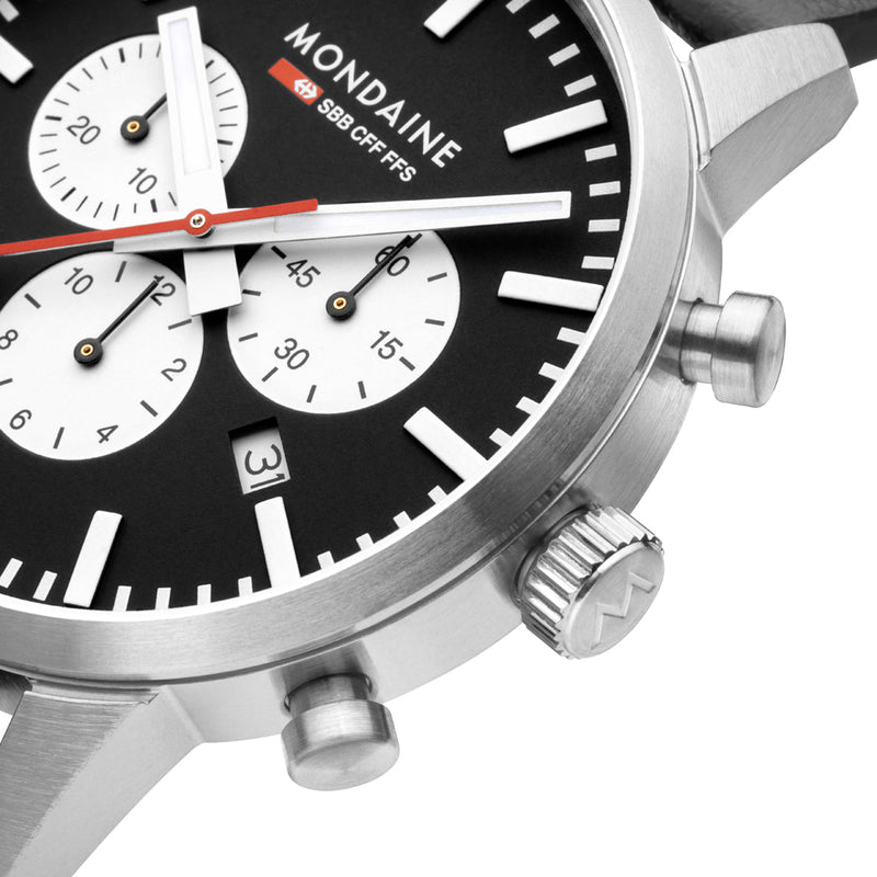 Mondaine Neo Chronograph Super-luminova® Vegan Leather, 41 Mm MSD.41420.LBV