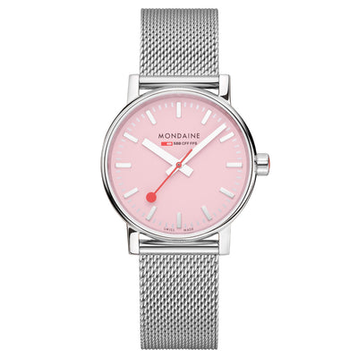 Mondaine Official Swiss Railways Evo2 35mm Sunrise Pink Watch MSE.35130.SM