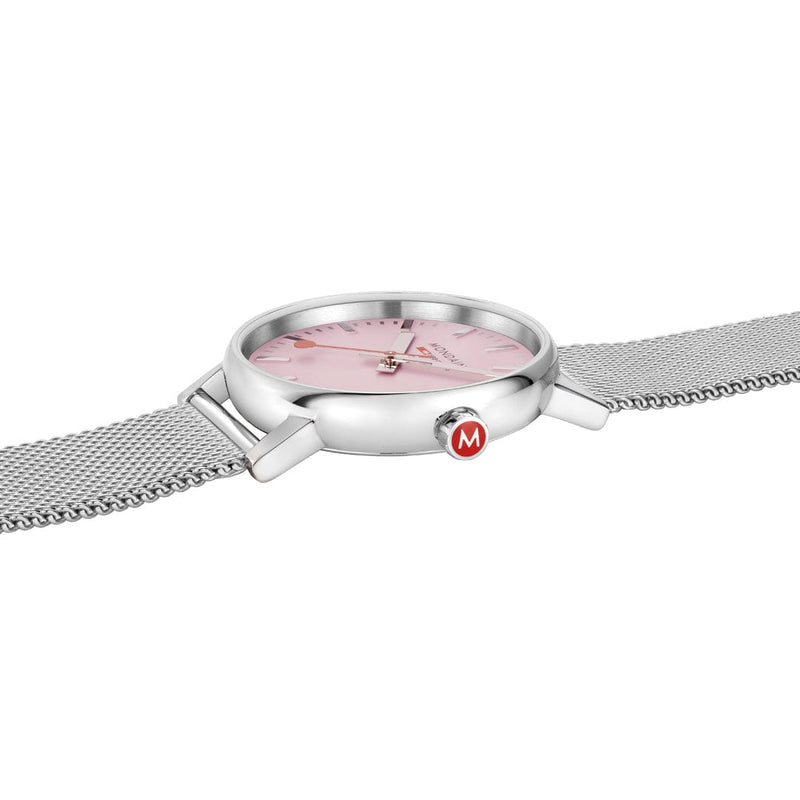 Mondaine Official Swiss Railways Evo2 35mm Sunrise Pink Watch MSE.35130.SM