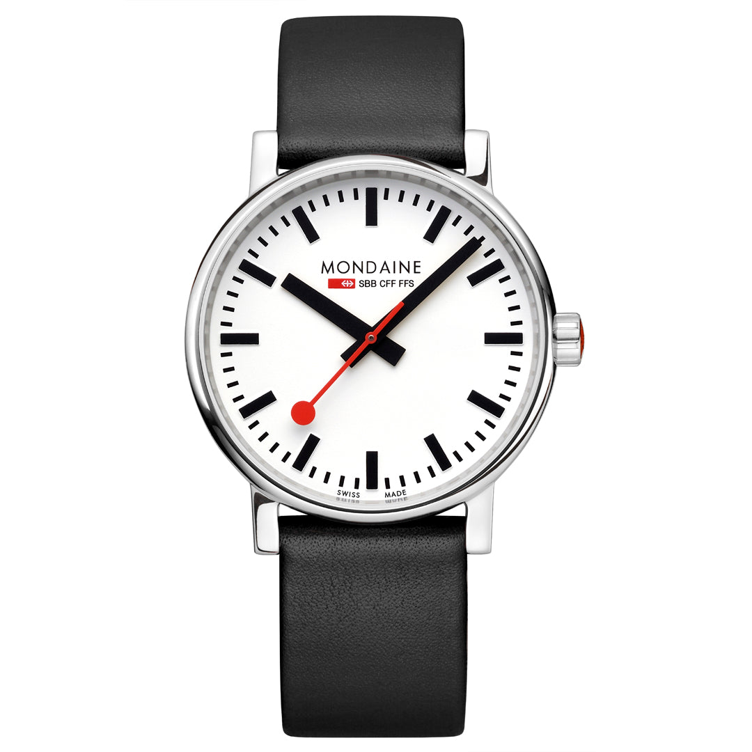 Mondaine Evo2 Big 40mm White Dial Vegan Grape Leather Watch MSE.40110.LBV