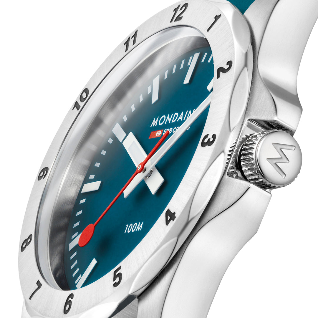 Mondaine Numeri Blue Silicone 42mm Watch - MSN.42140.RD