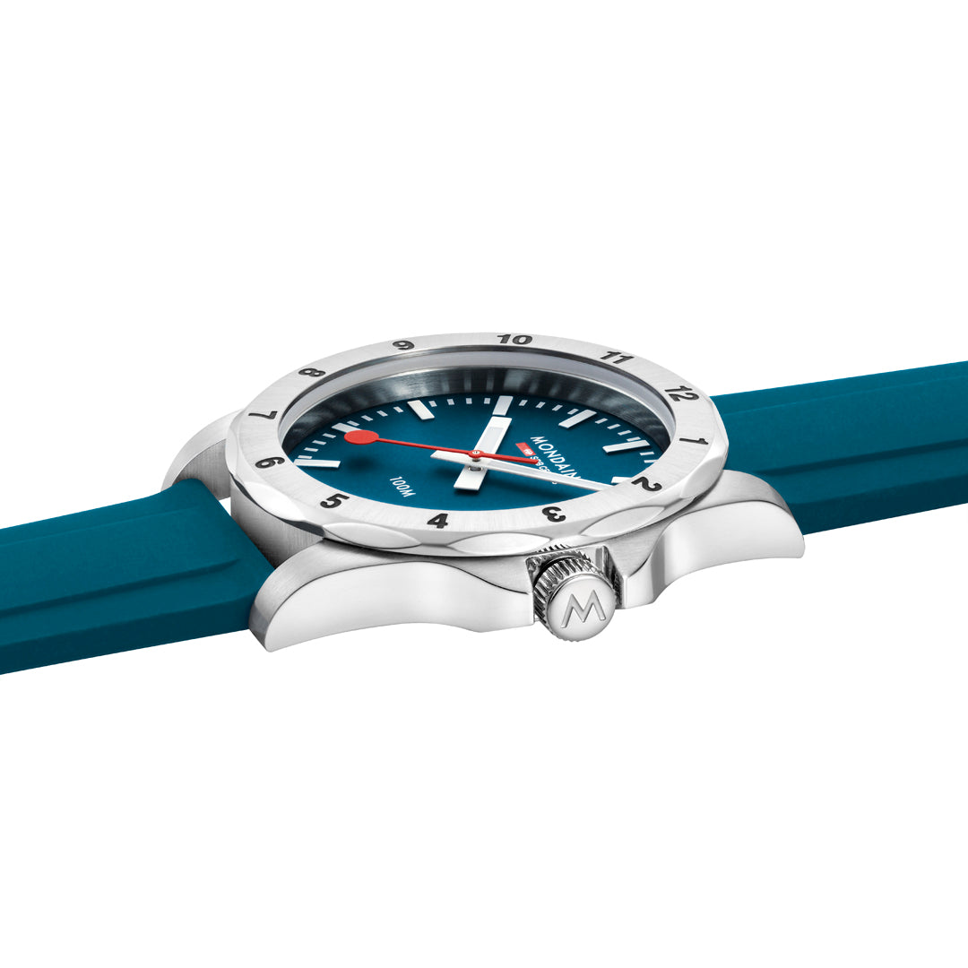 Mondaine Numeri Blue Silicone 42mm Watch - MSN.42140.RD