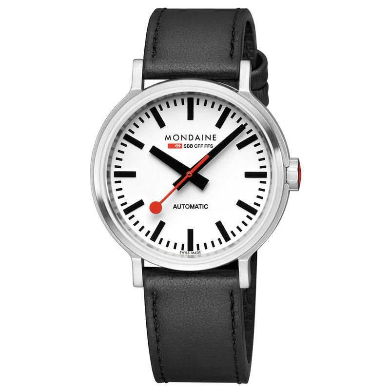 Mondaine Original Automatic 41mmWhite Dial Leather Watch MST.4161B.LBV