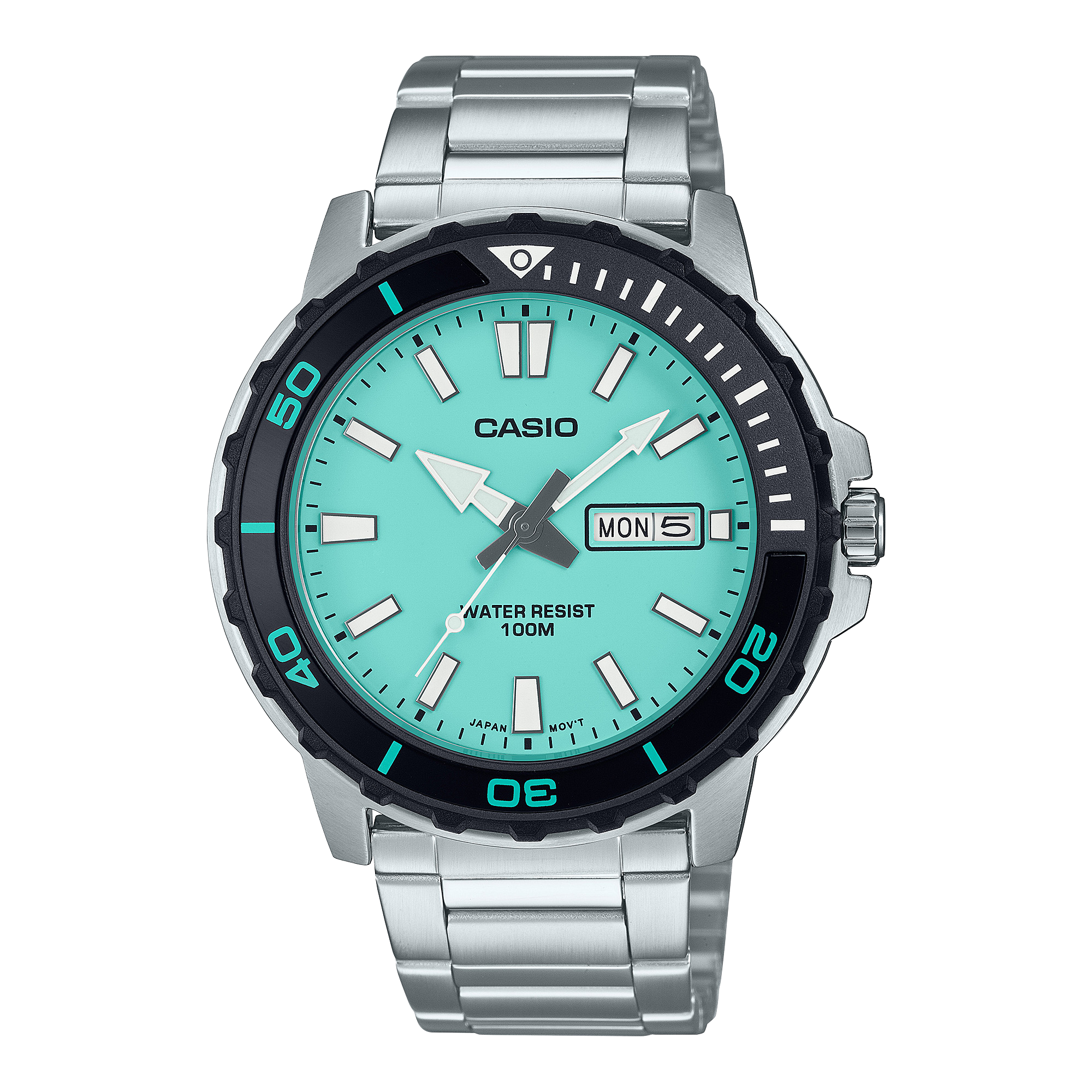 Casio Standard Silver Stainless Steel Blue Dial Watch MTD125D-2A2
