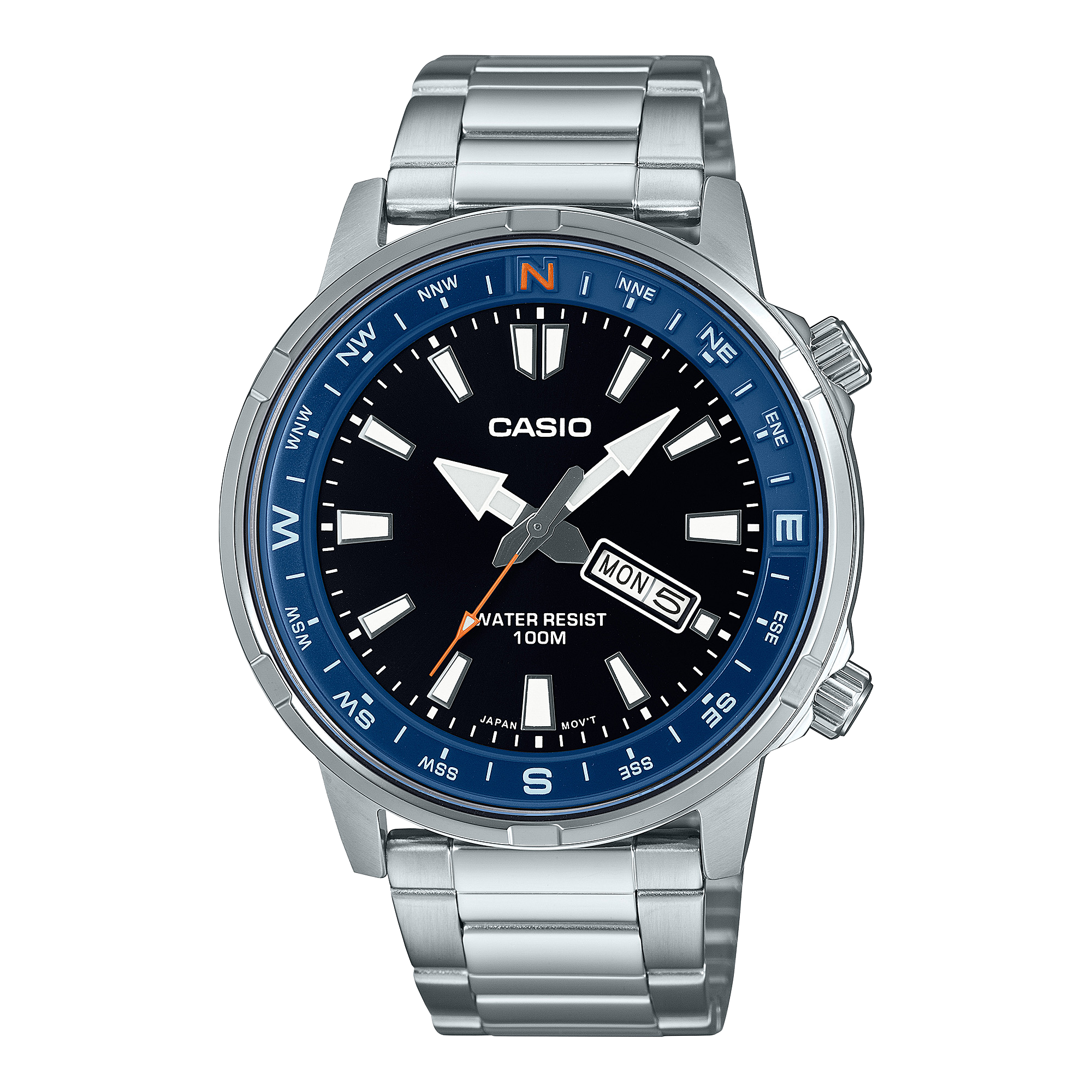 Casio Standard Silver Stainless Steel Black Dial Watch MTD130D-1A2