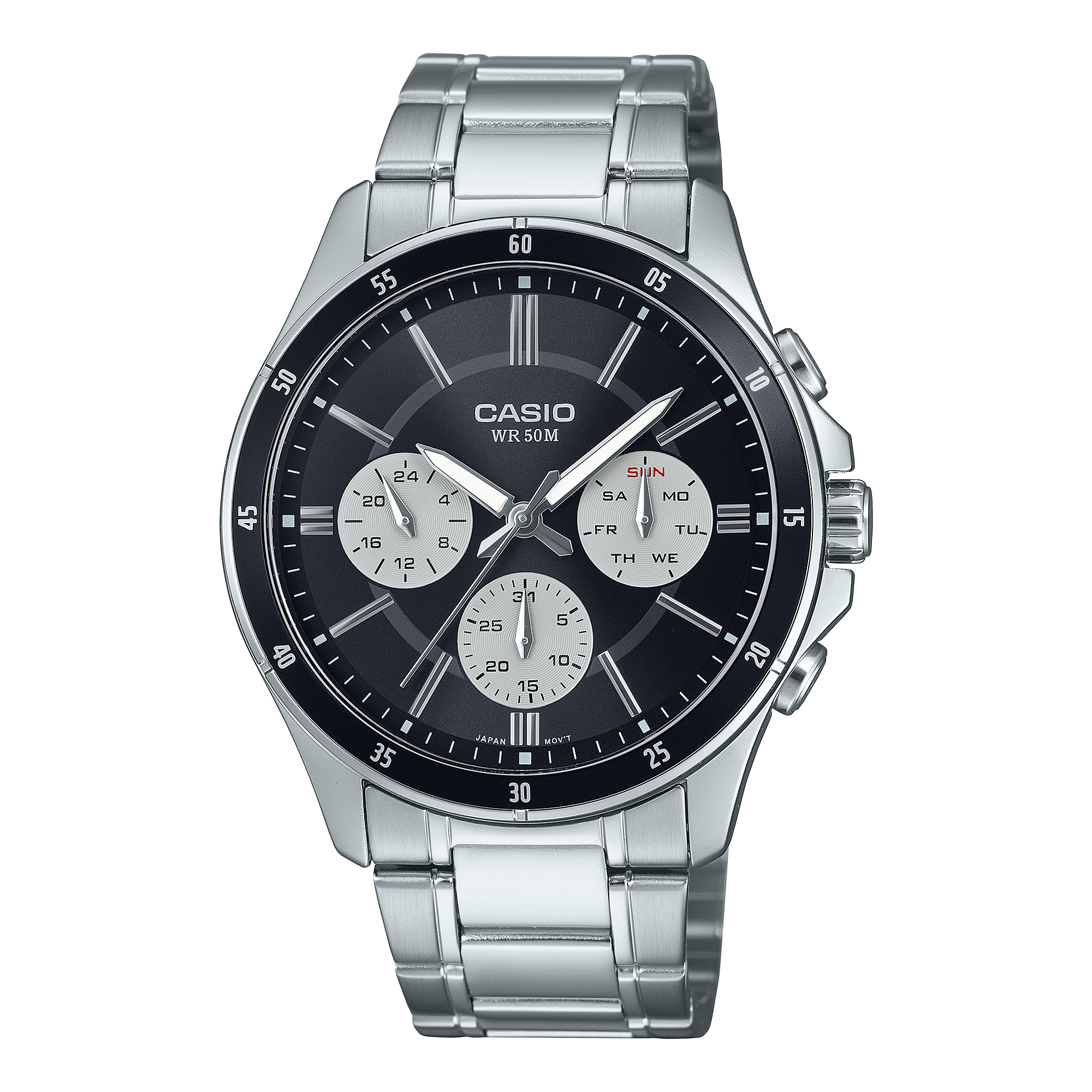 Casio Standard Black Dial Stainless Steel Watch MTP1374D-1A3