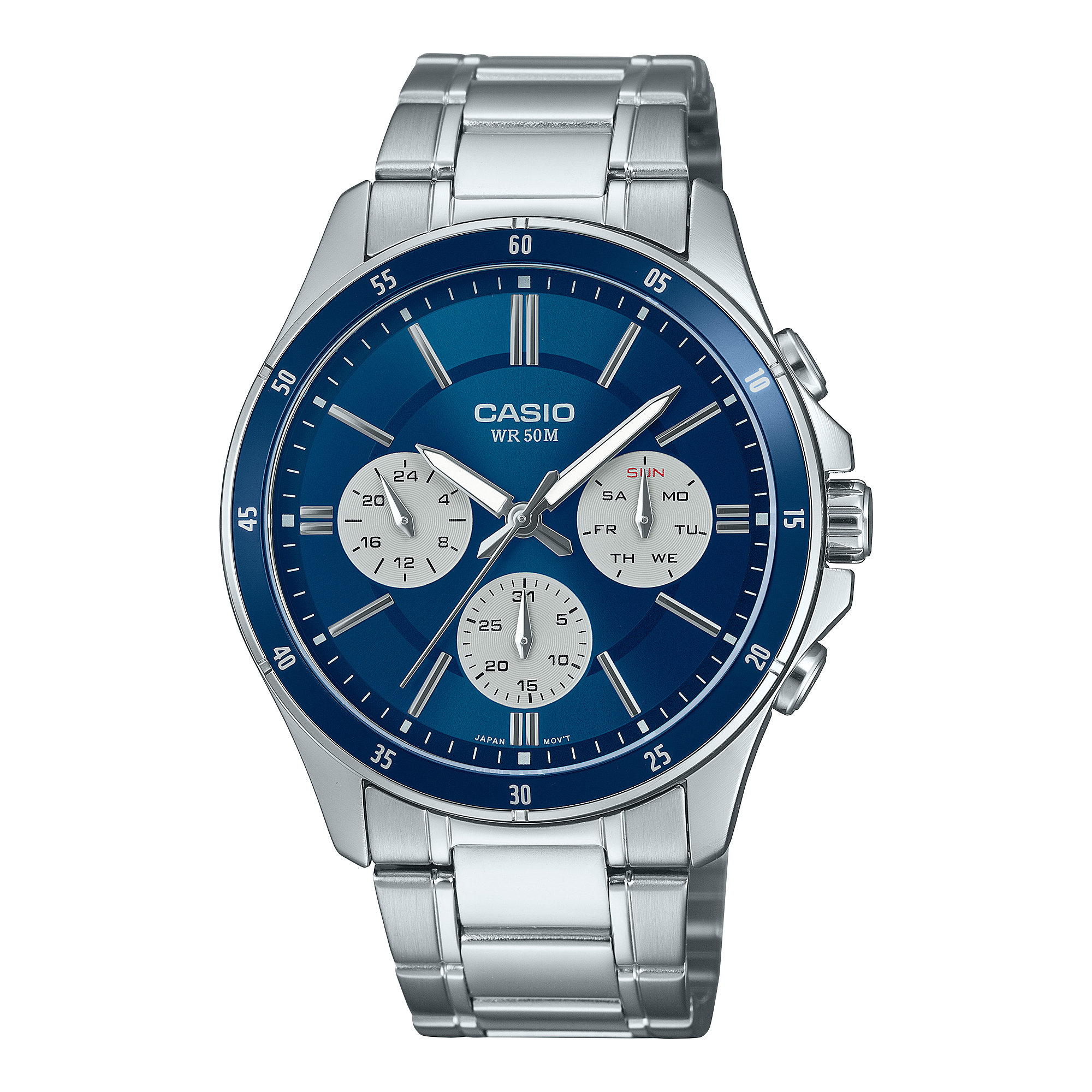 Casio Standard Blue Dial Stainless Steel Watch MTP1374D-2A3