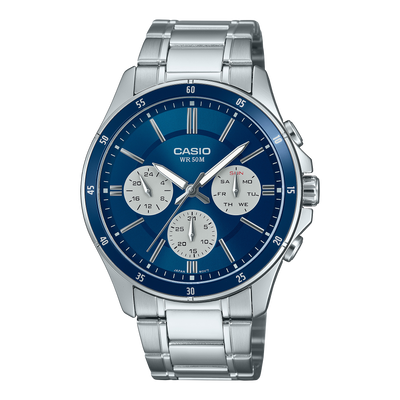 Casio Standard Blue Dial Stainless Steel Watch MTP1374D-2A3