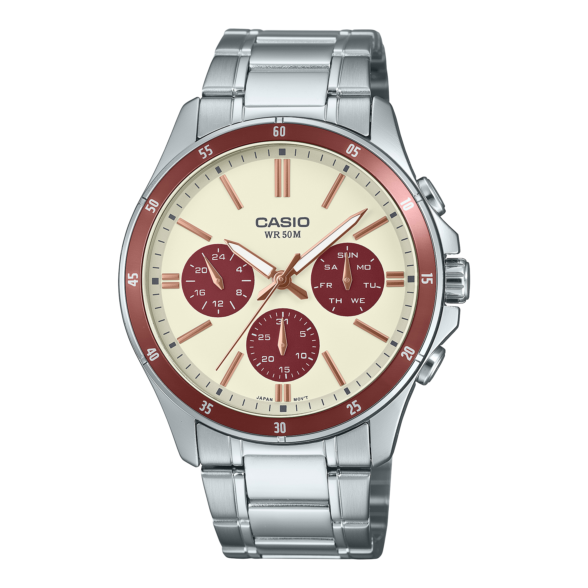 Casio Standard Cream Dial Stainless Steel Watch MTP1374D-5A2