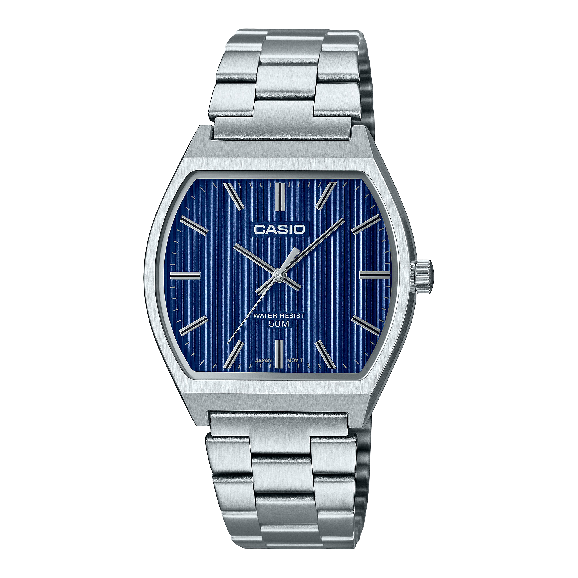 Casio Analog Blue Dial Silver Stainless Steel Watch MTPB140D-2A