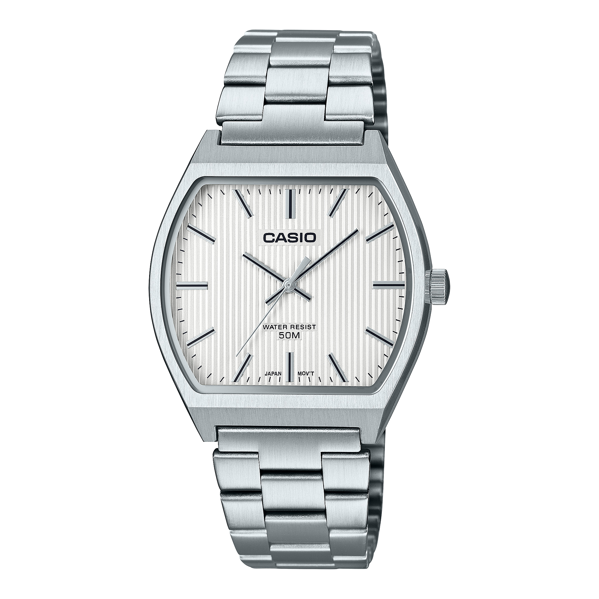 Casio Analog White Dial Silver Stainless Steel Watch MTPB140D-7A