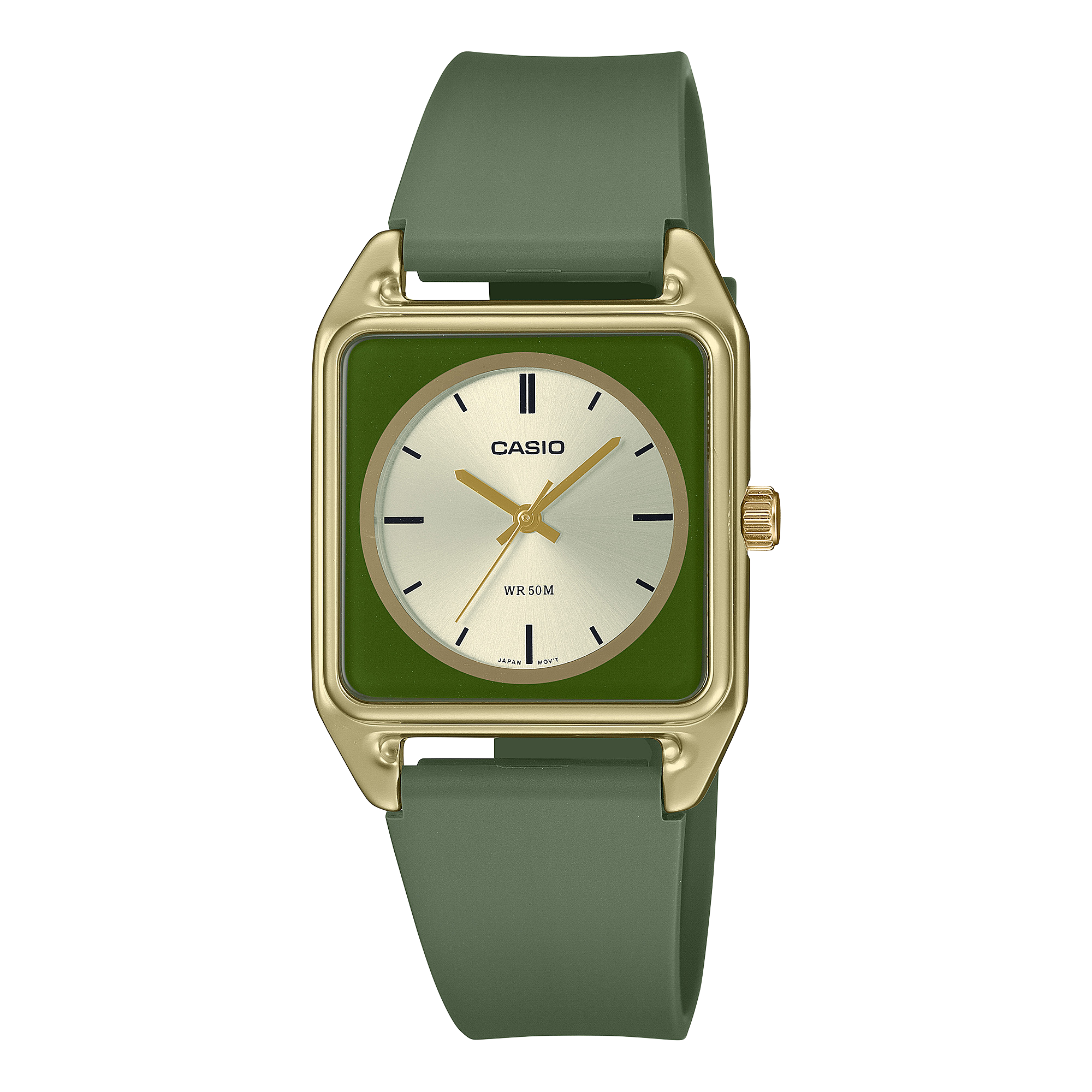 Casio Standard Analogue Green Resin Band Watch MTPB170-3E