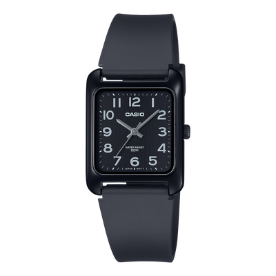 Casio Standard Analogue Black Resin Band Watch MTPB175-1B