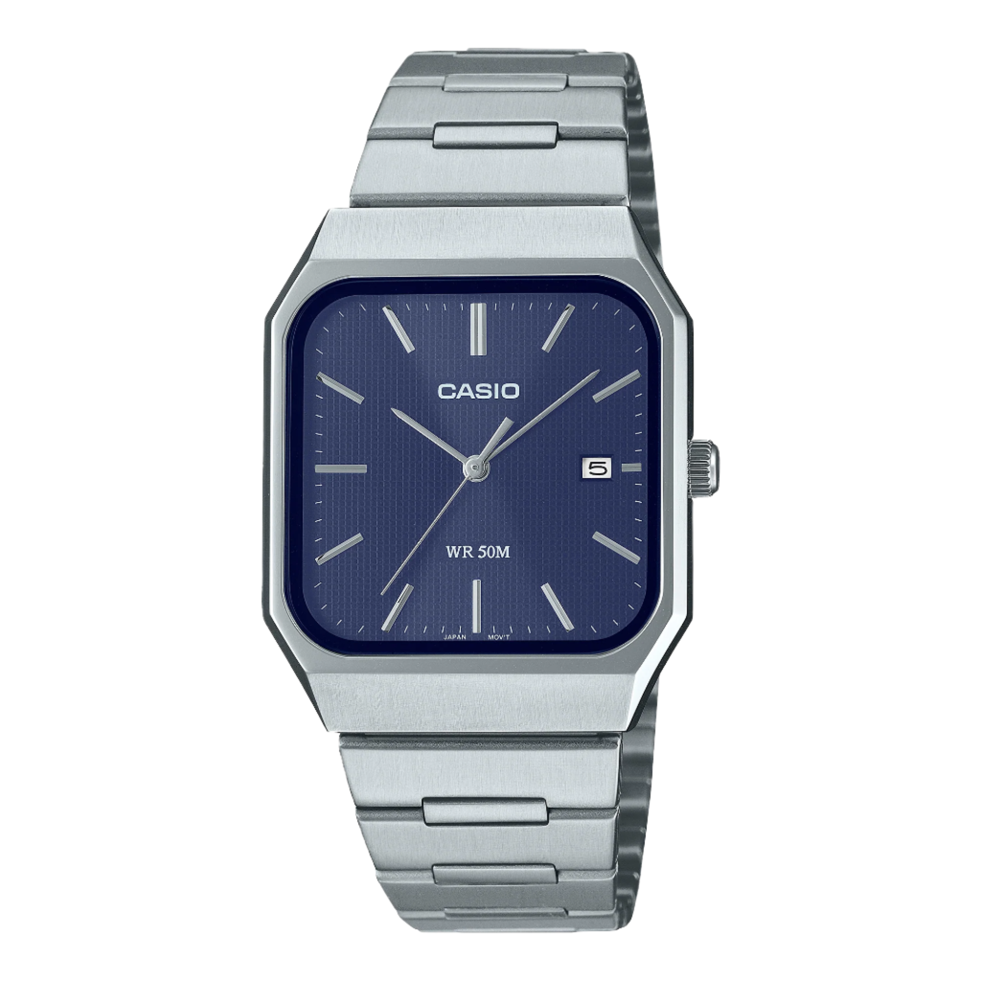 Casio Analogue Blue Dial Stainless Steel Watch MTP-B185D-2A1