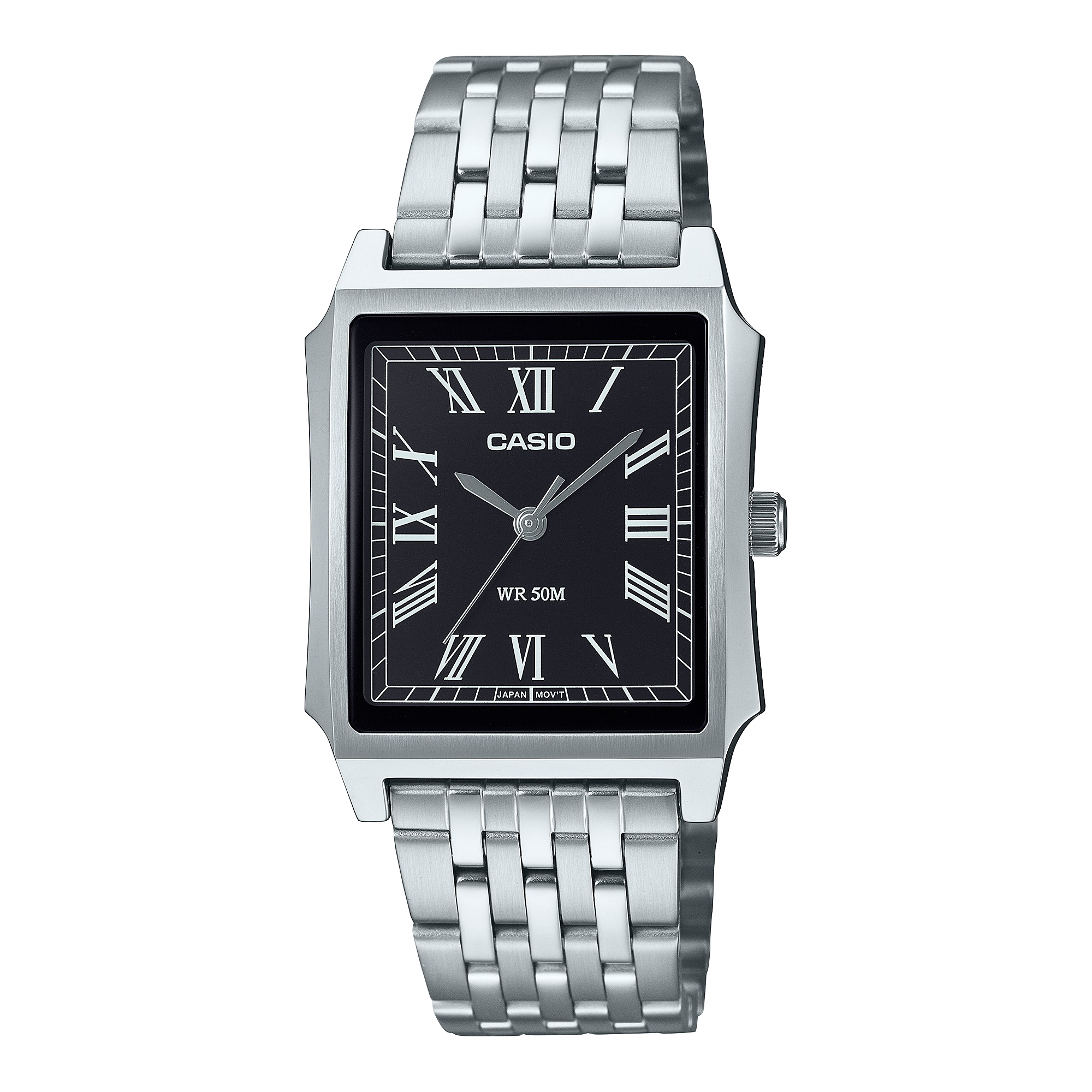 Casio MTP-B190D-1B silver black mens watch