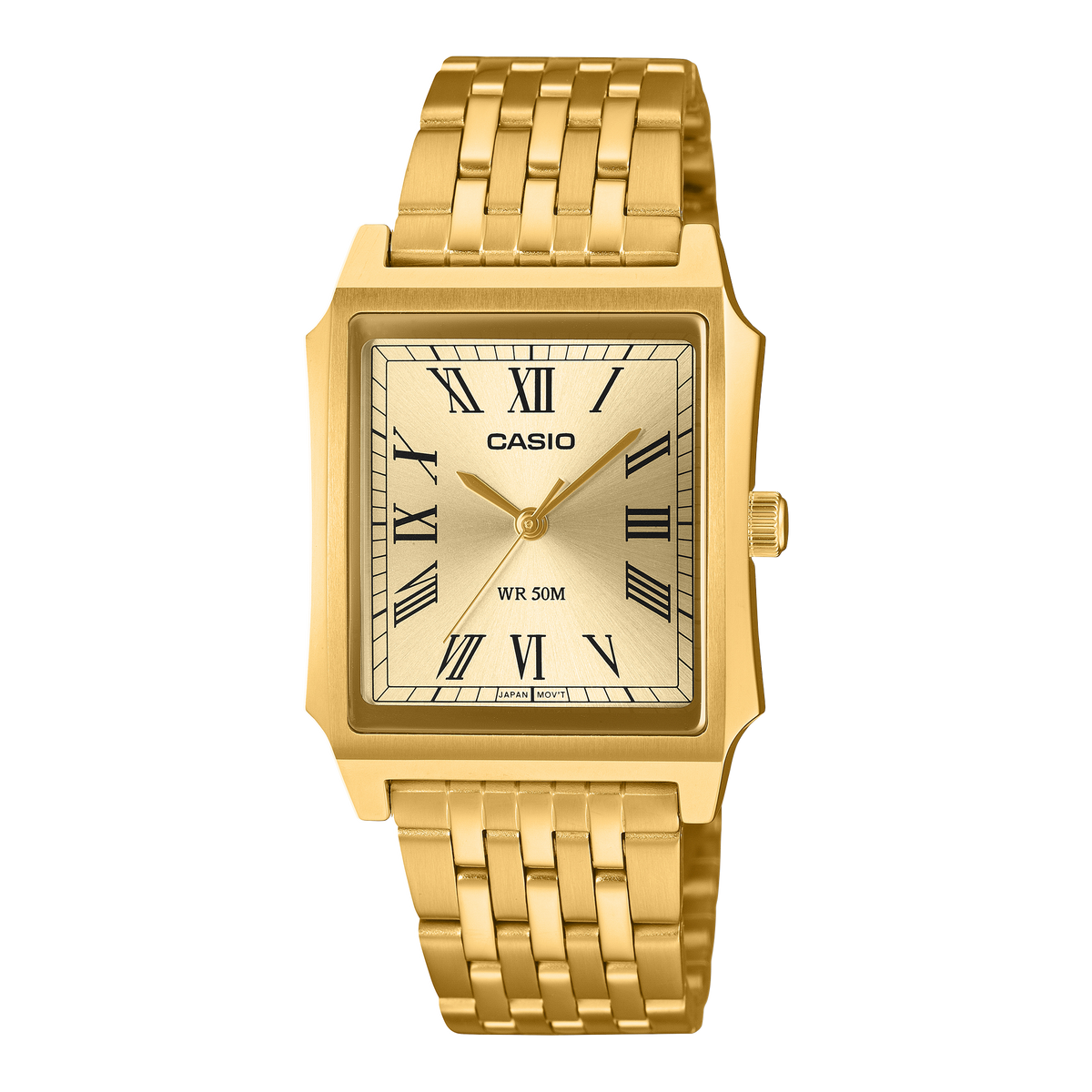 Casio Vintage MTP-B190G-9B gold men's rectangular watch