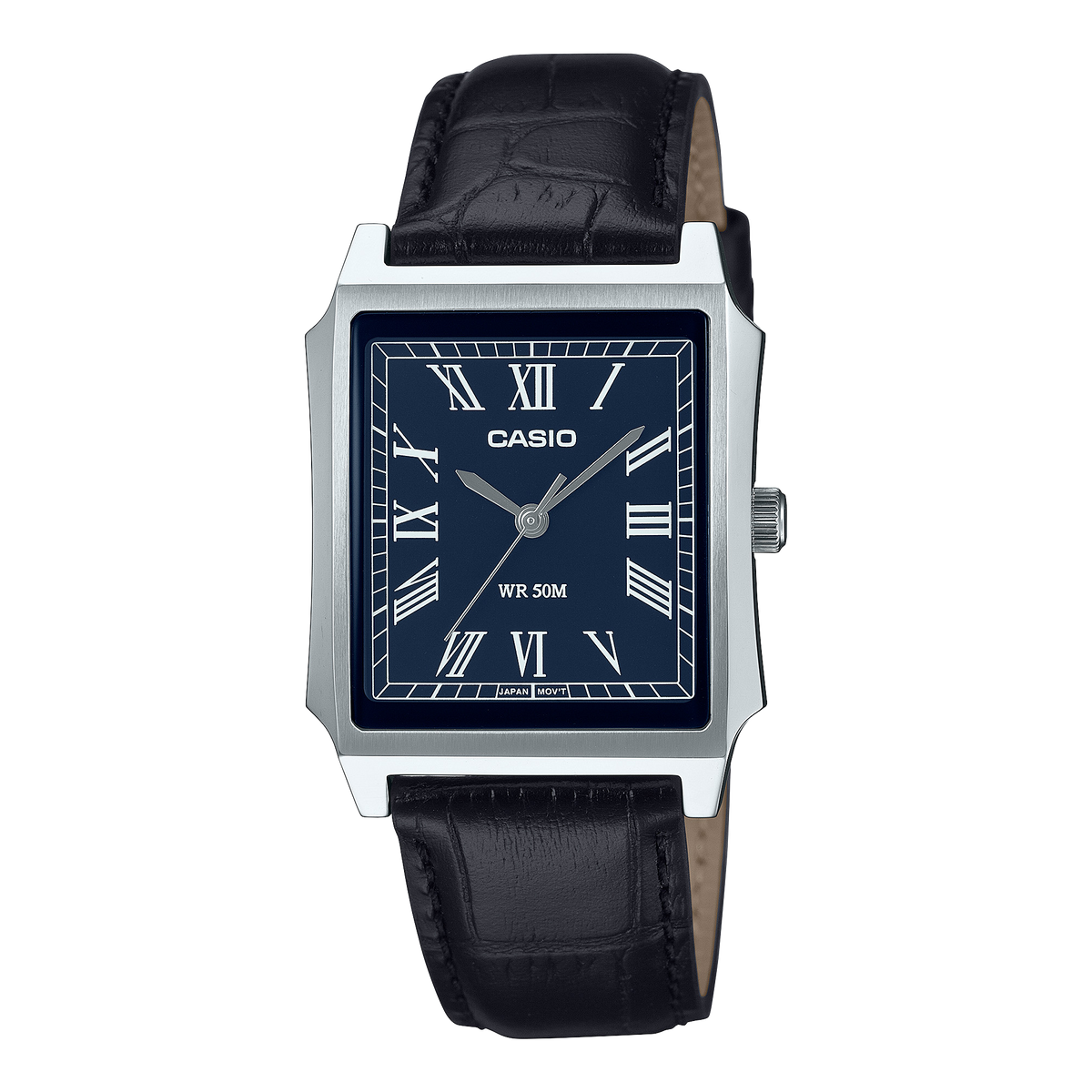 Casio MTP-B190L-2B leather blue mens watch