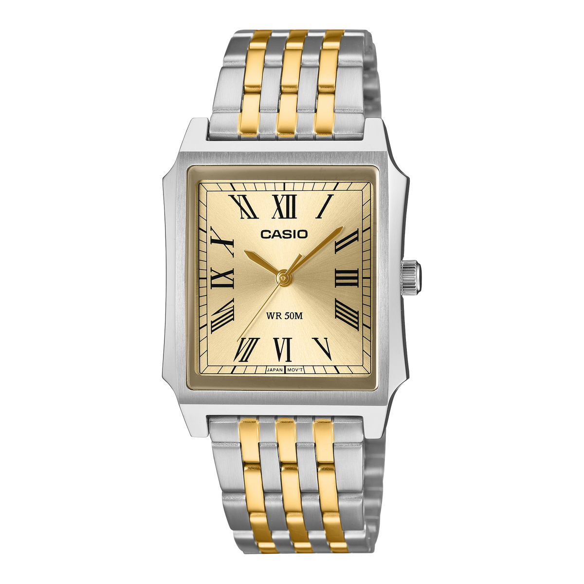 Casio Vintage MTP-B190SG-9B two-tone rectangular men's watch