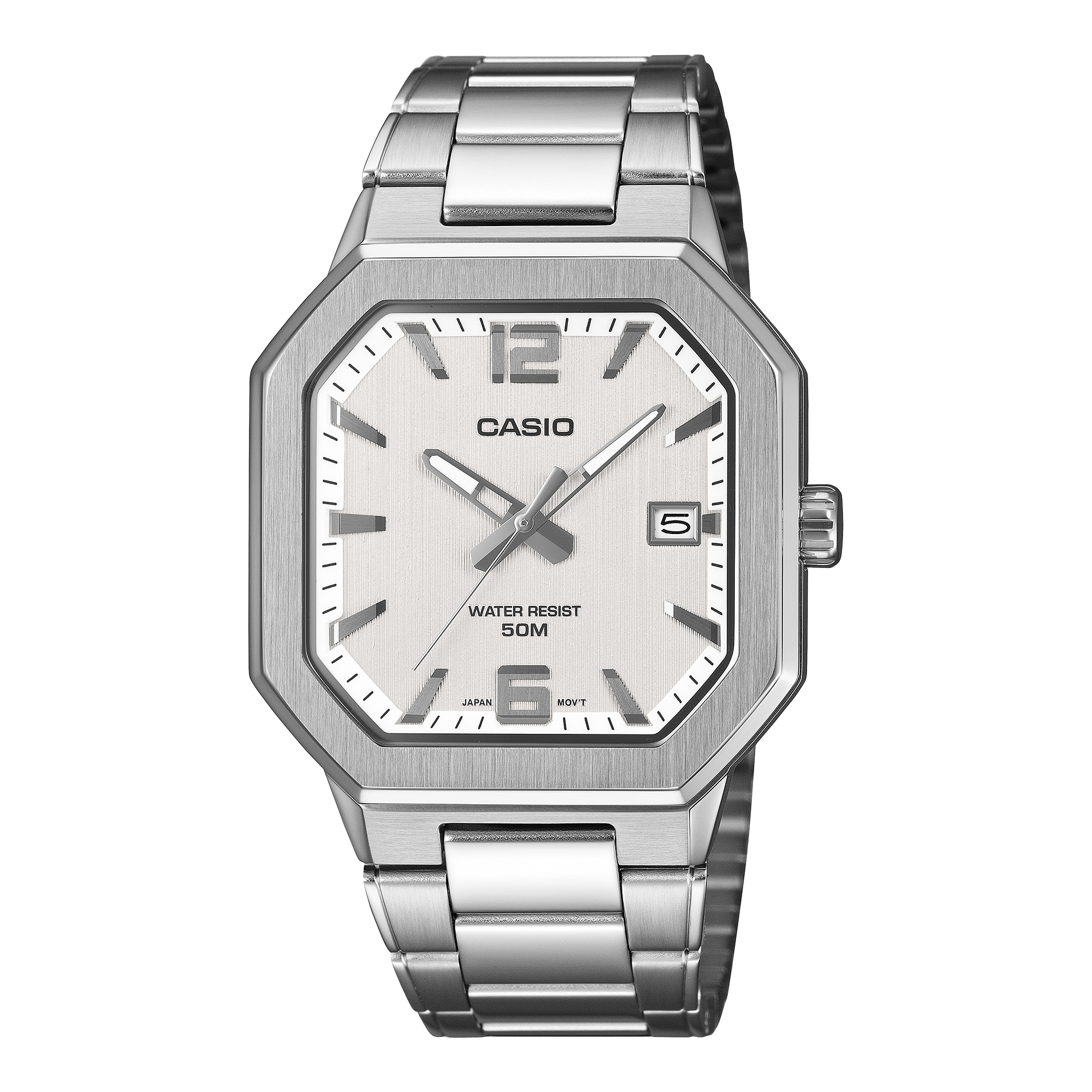 Casio MTP-B195D-7A silver white mens watch
