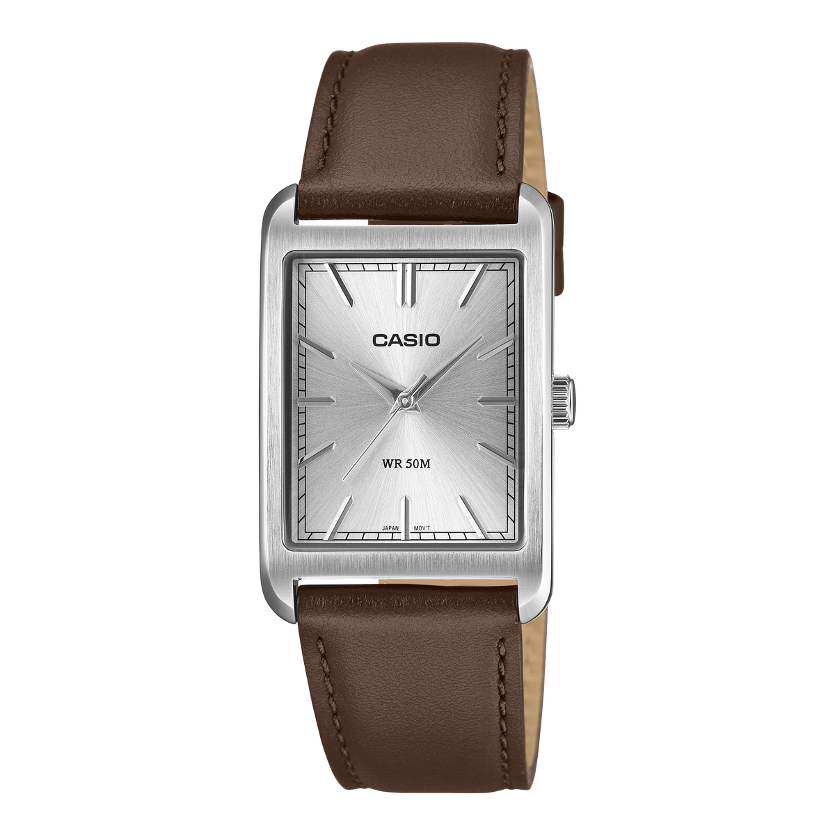 Casio Vintage MTP-B215L-7A black dial men's analogue watch leather strap