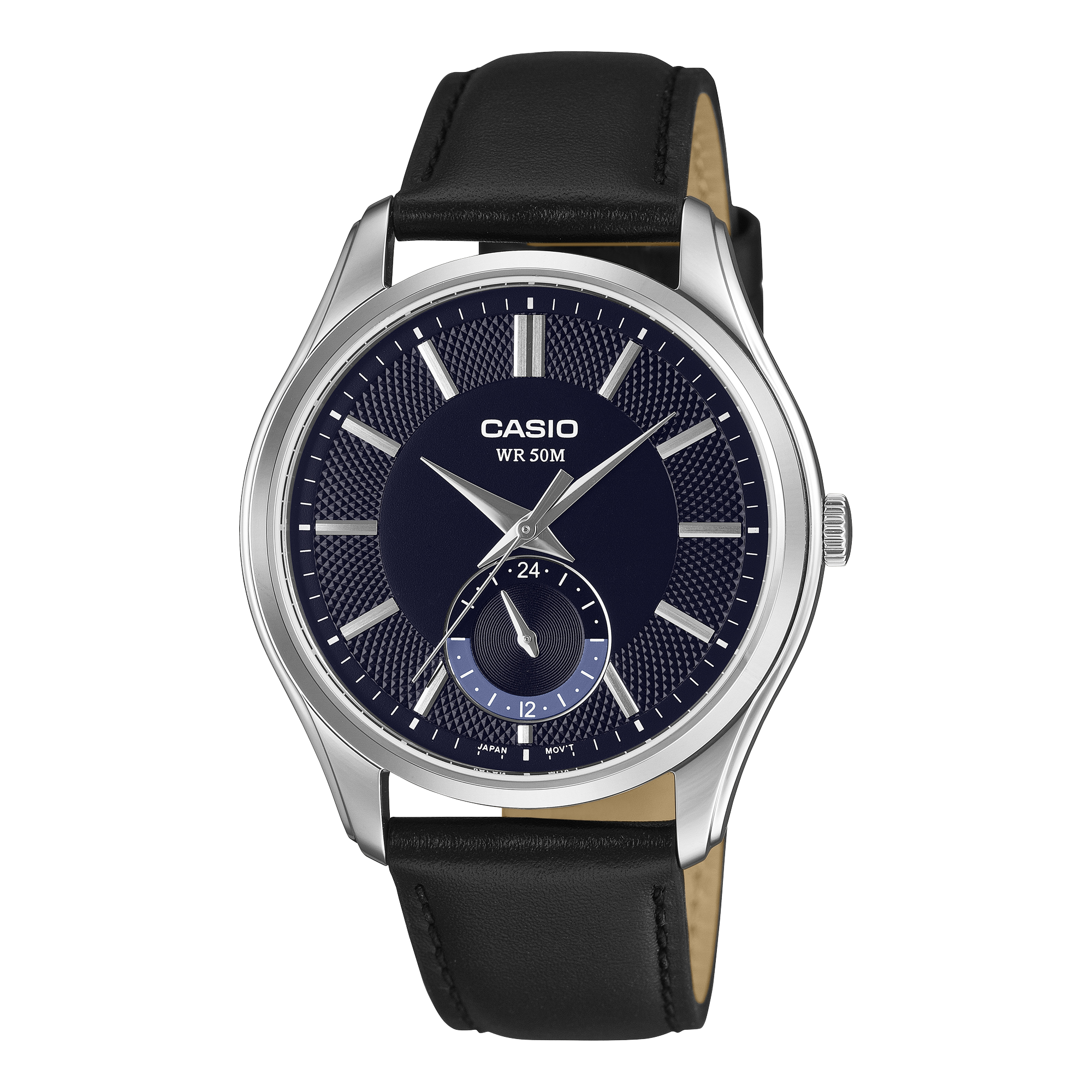 Casio Vintage MTP-B315L-2A blue dial men's analogue watch leather strap