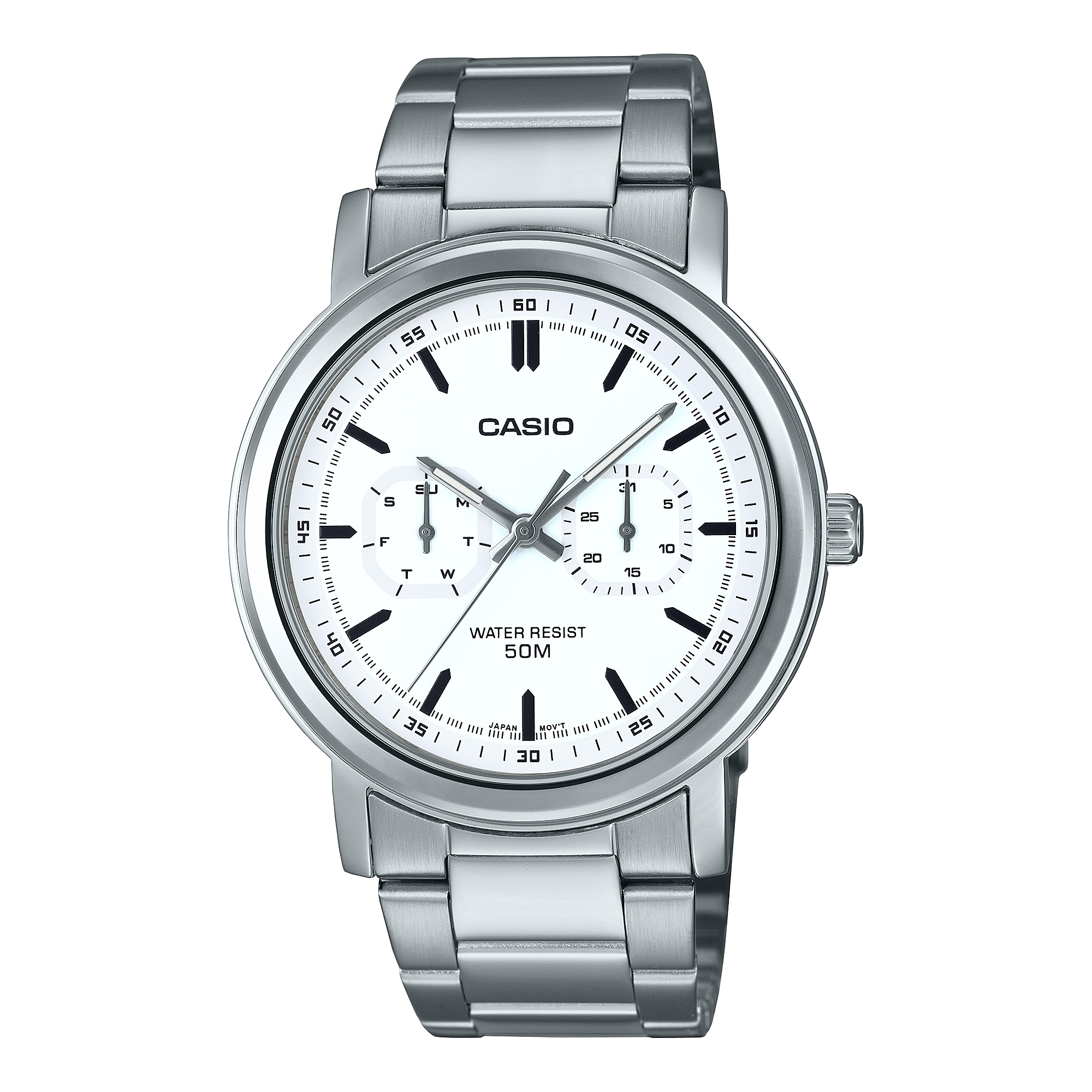 Casio Standard White Dial Stainless Steel Watch MTPE335D-7E