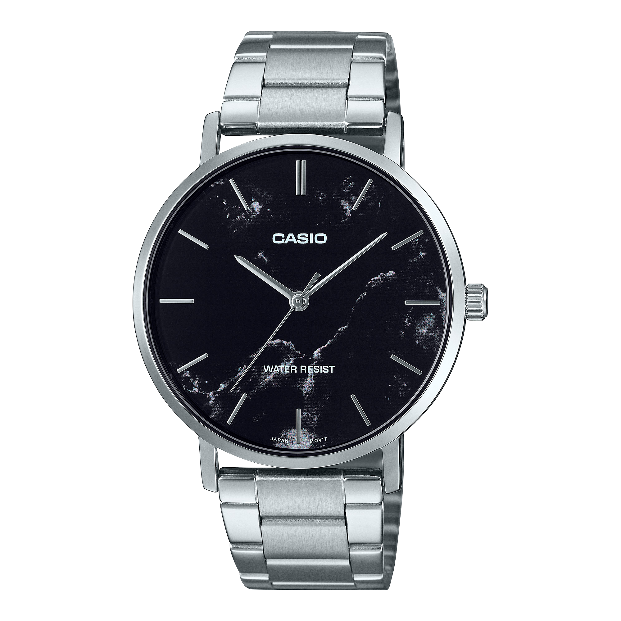 Casio Standard Black Dial Stainless Steel Watch MTPVT01DM-1A