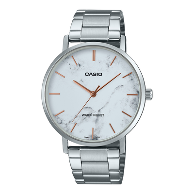 Casio Standard White Dial Stainless Steel Watch MTP-VT01DM-7A