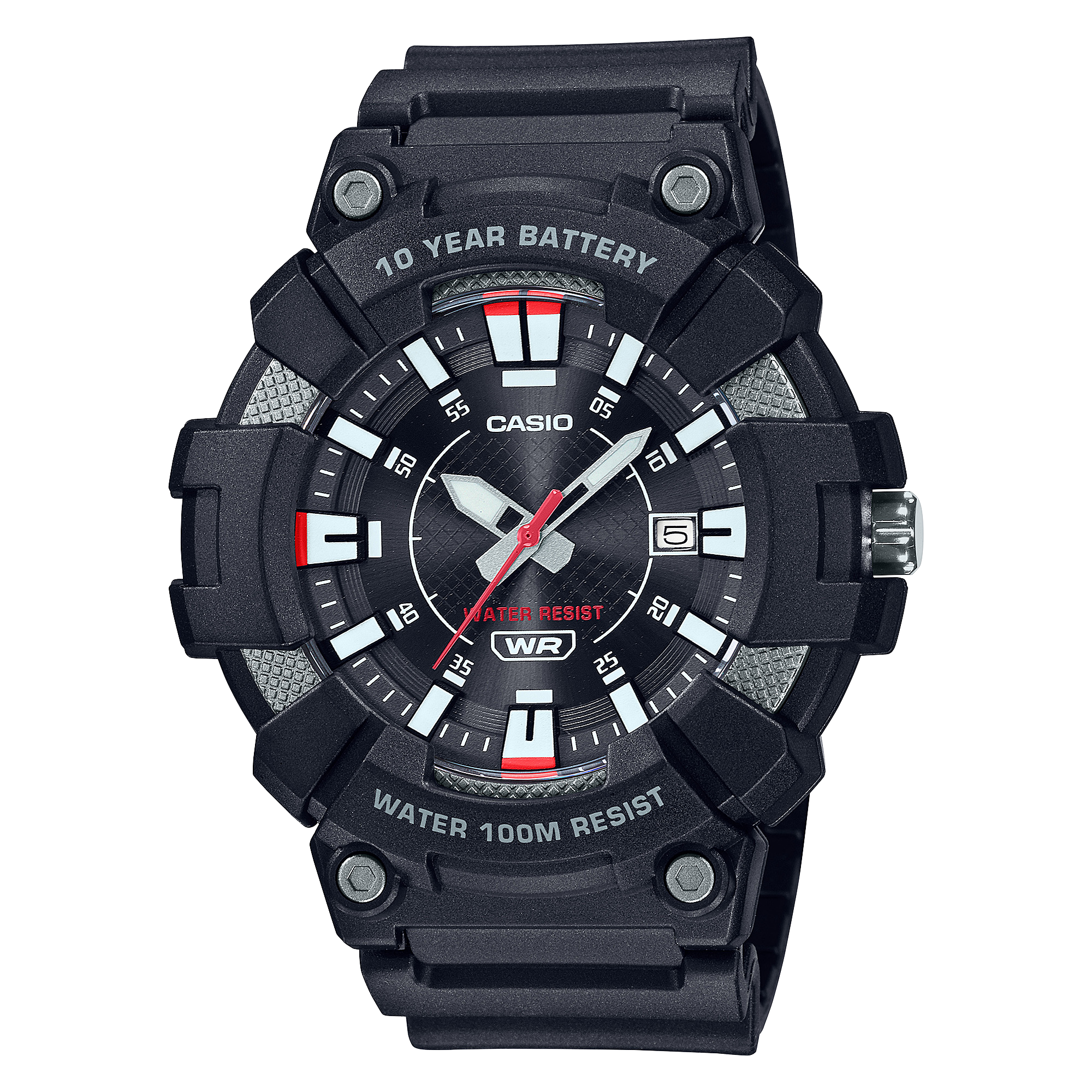 Casio Analog Black Dial Black Resin Band Watch MW610H-1A
