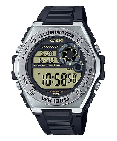 Casio DUO Digital Black Resin Band Watch MWD100H-9A